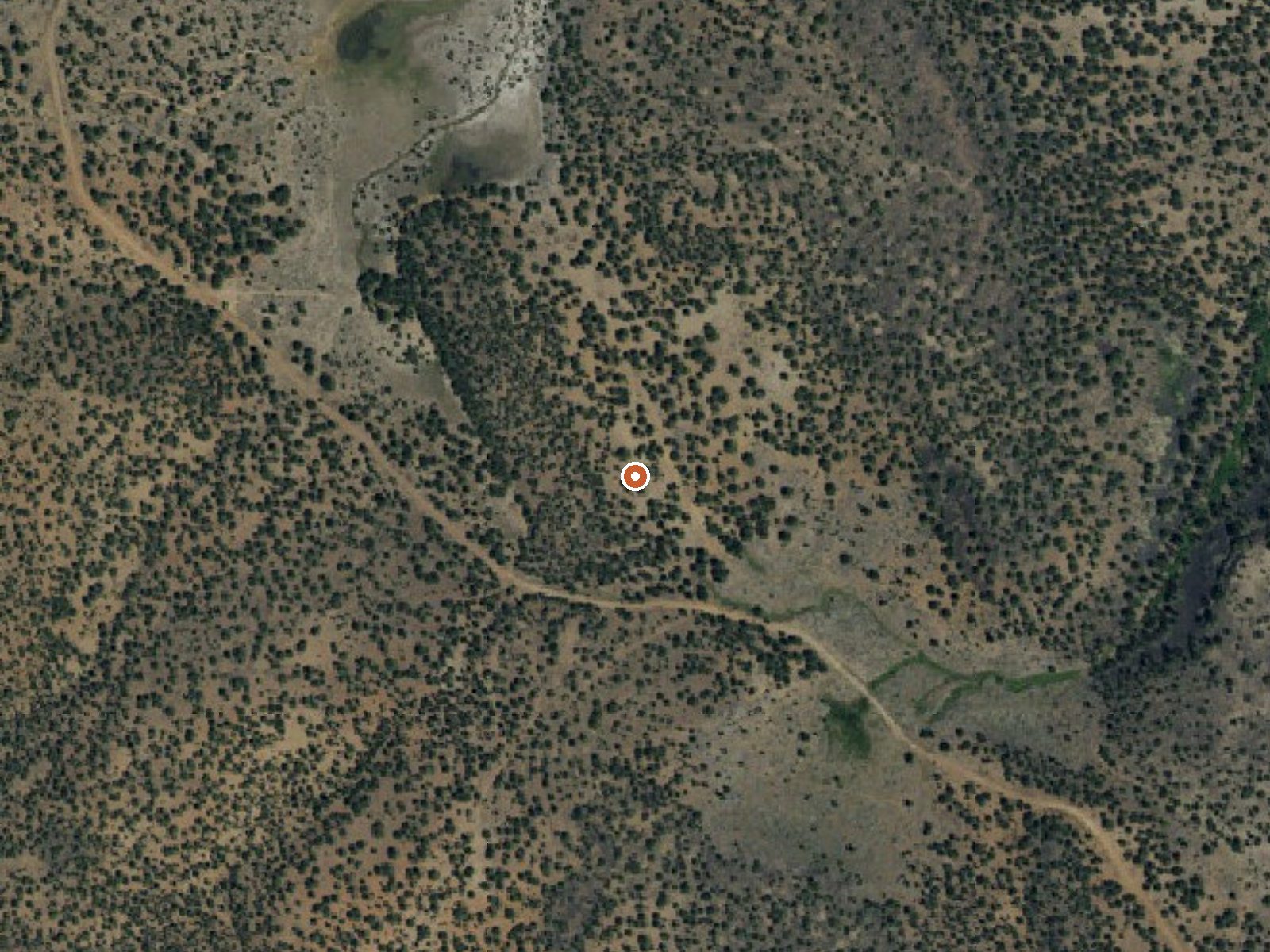 Aerial view of the ground around Warm Spring