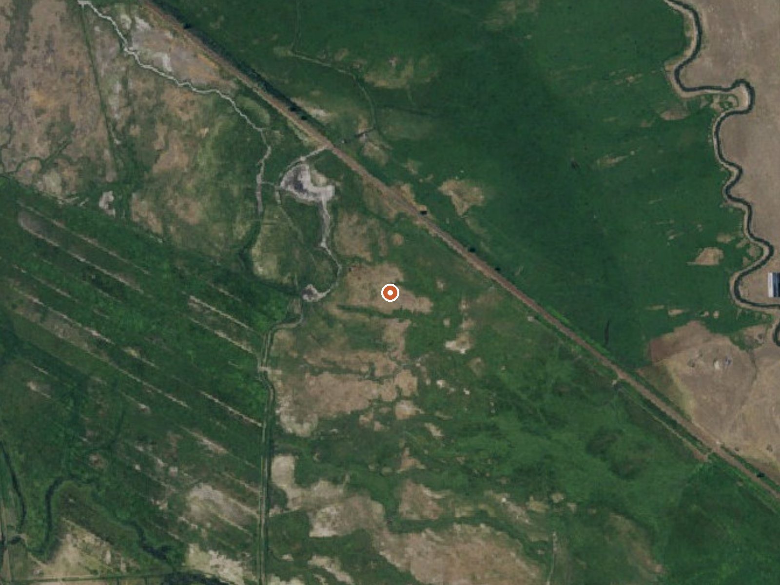 Aerial view of the ground around Warm Spring