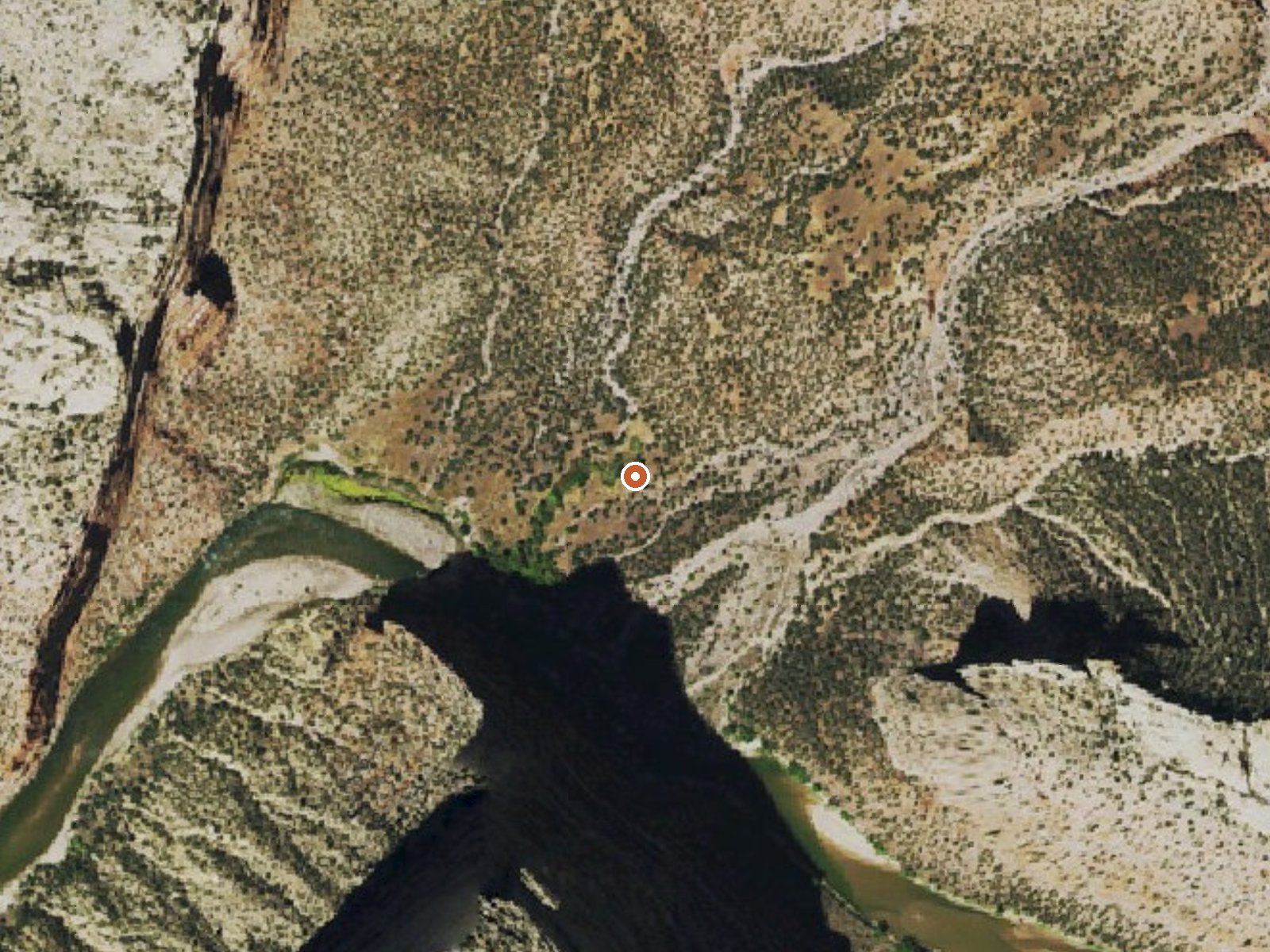Aerial view of the ground around Warm Springs (Moffat County, Colorado)