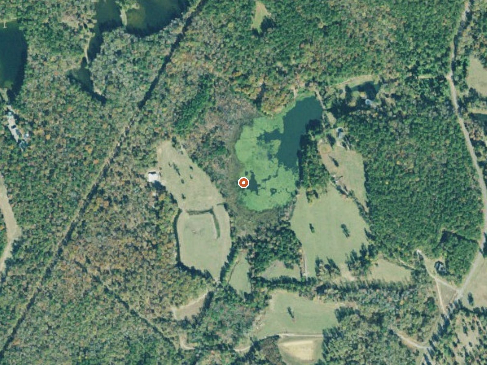 Aerial view of the ground around Parkman Spring