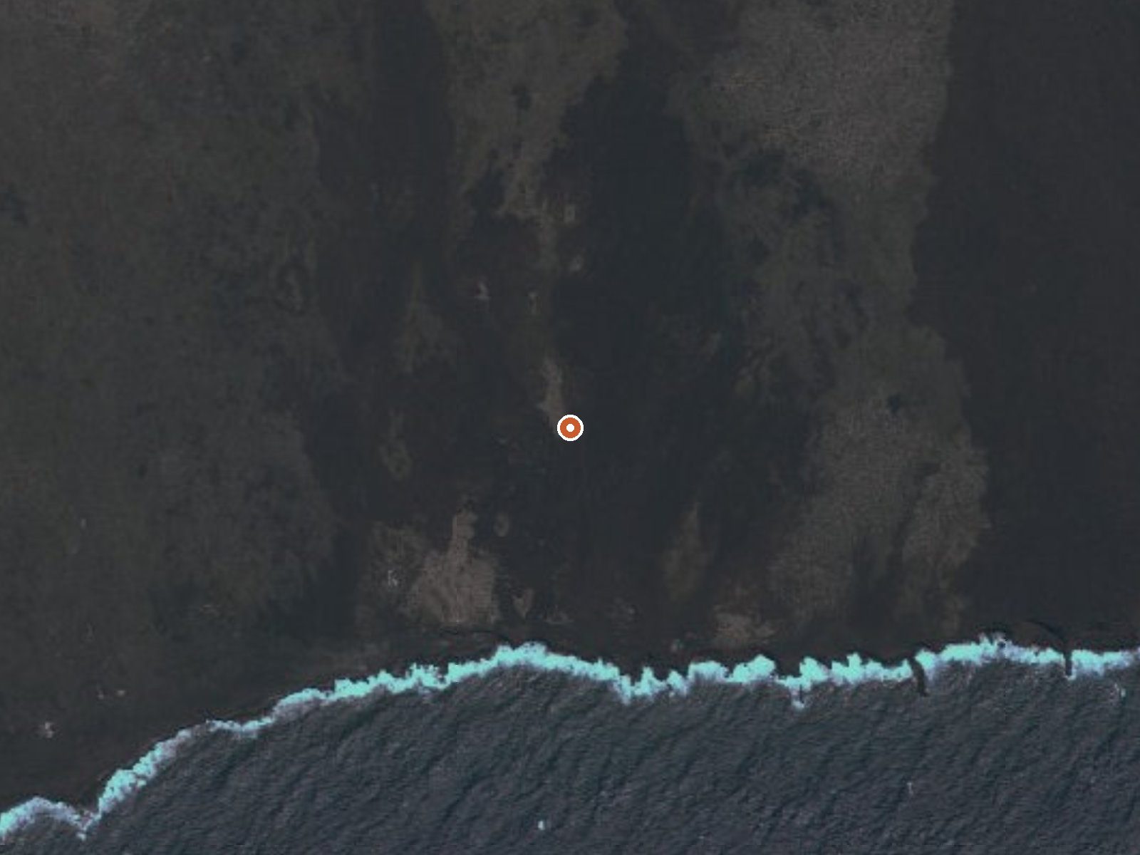 Aerial view of the ground around Waiwelawela Point Spring