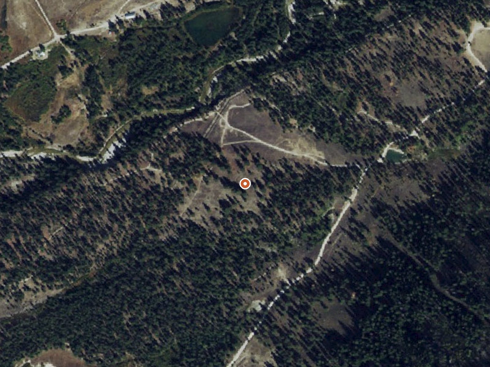 Aerial view of the ground around Atlanta Hot Springs