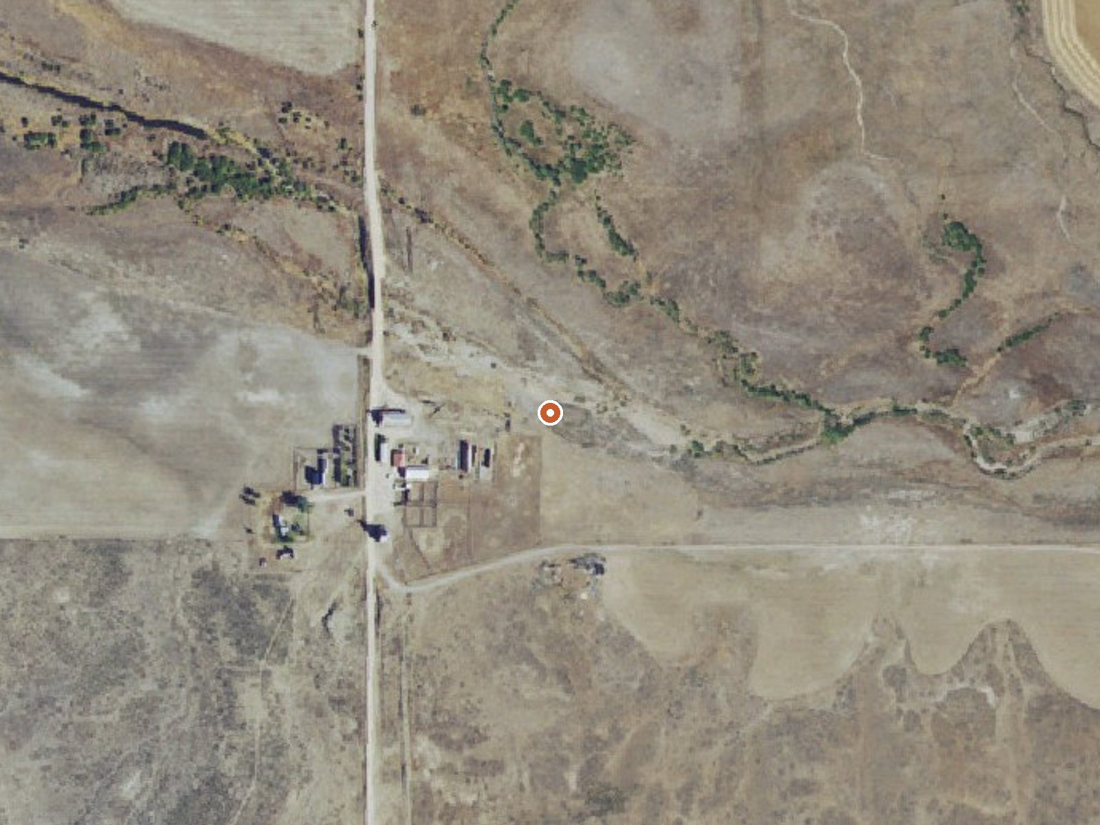Aerial view of the ground around Barrons Hot Spring