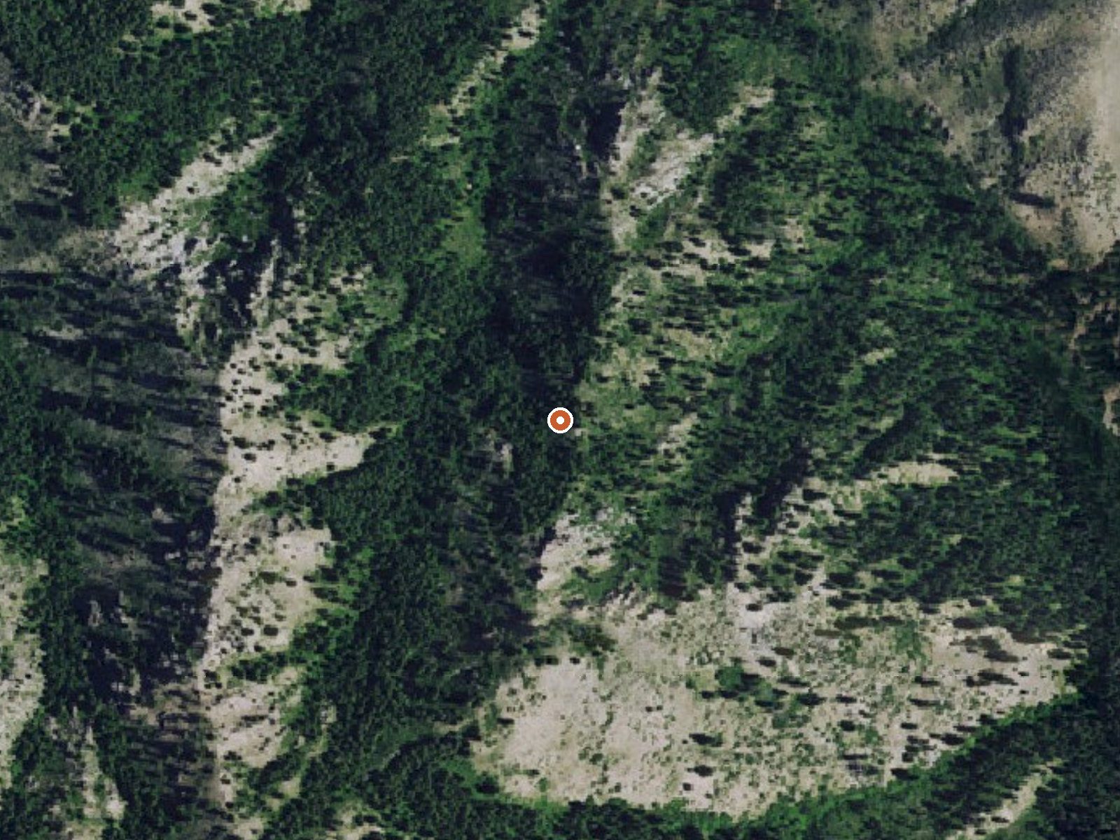 Aerial view of the ground around Basset Hot Spring