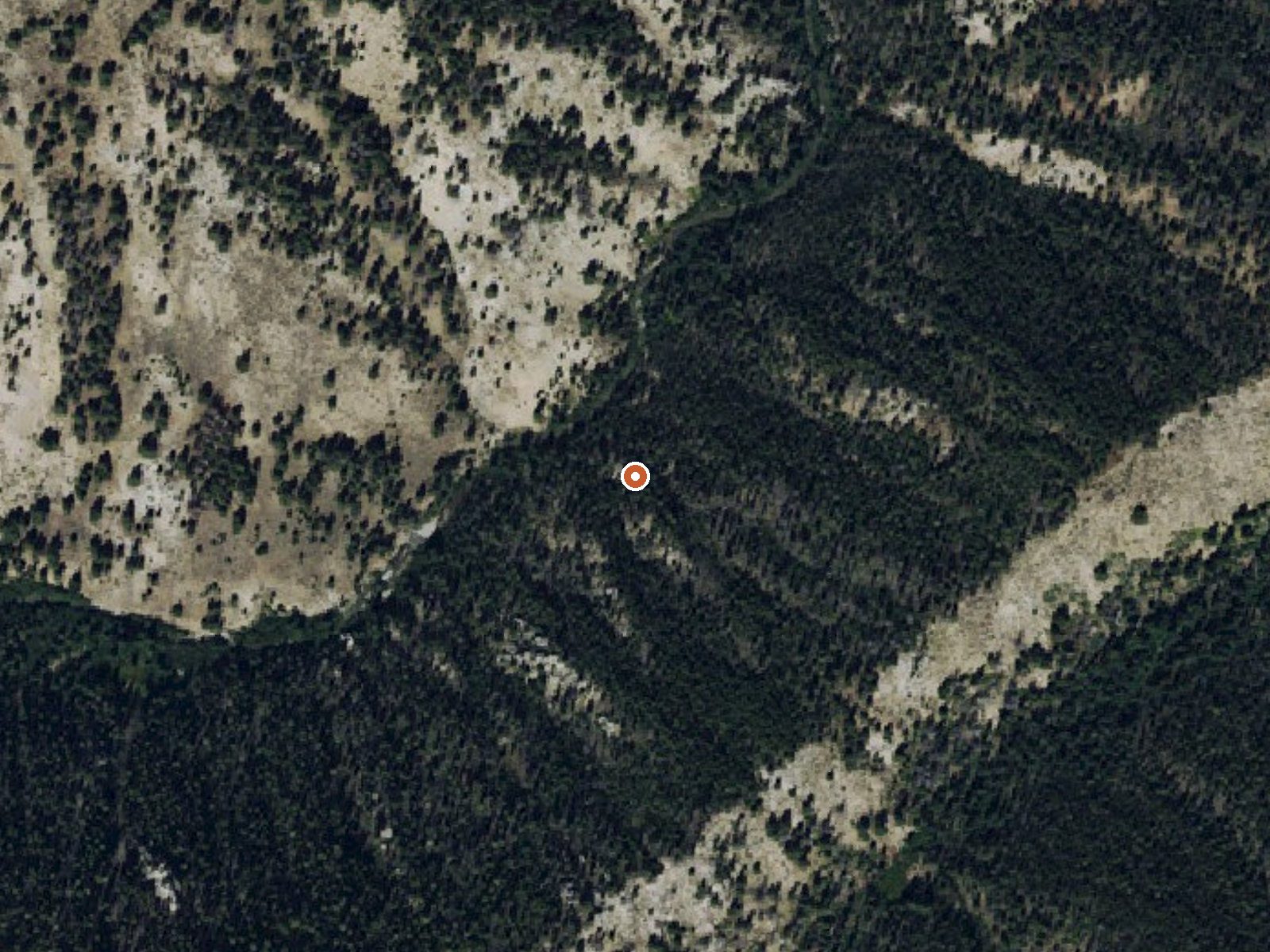Aerial view of the ground around Big Smokey Hot Spring
