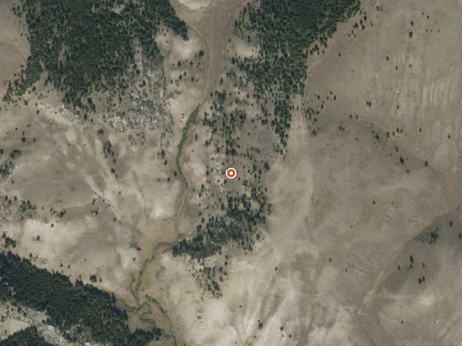 Aerial view of the ground around Big Spring