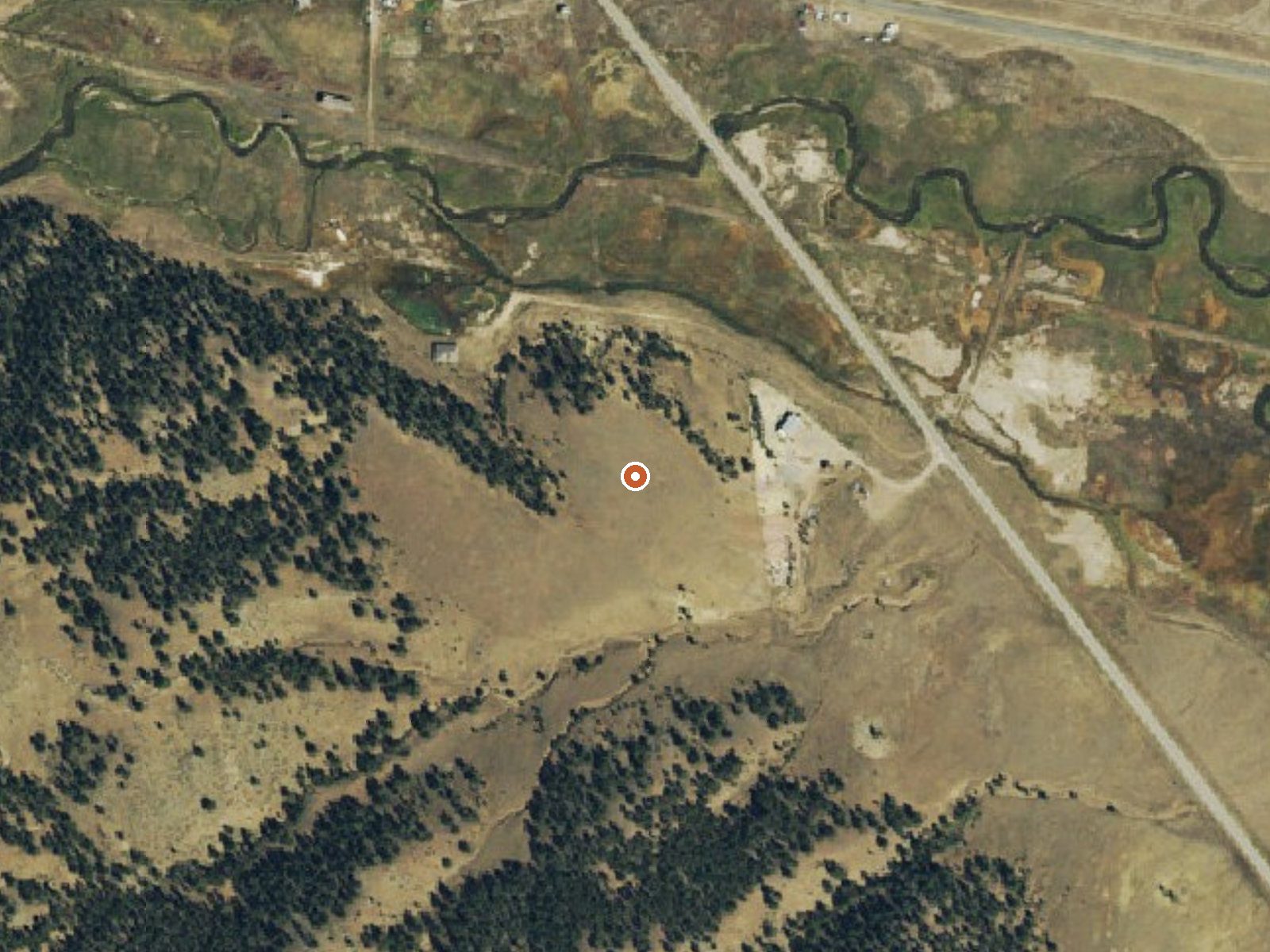 Aerial view of the ground around Hartsel Hot Springs