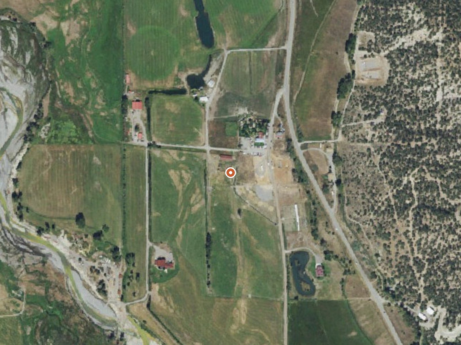 Aerial view of the ground around Orvis Hot Spring