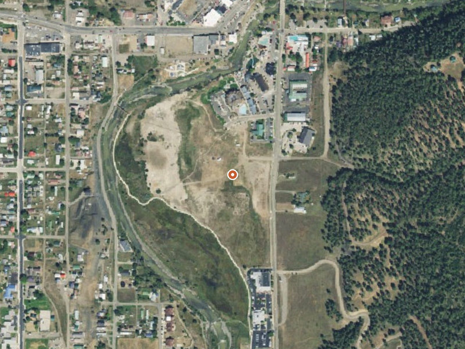 Aerial view of the ground around Pagosa Springs