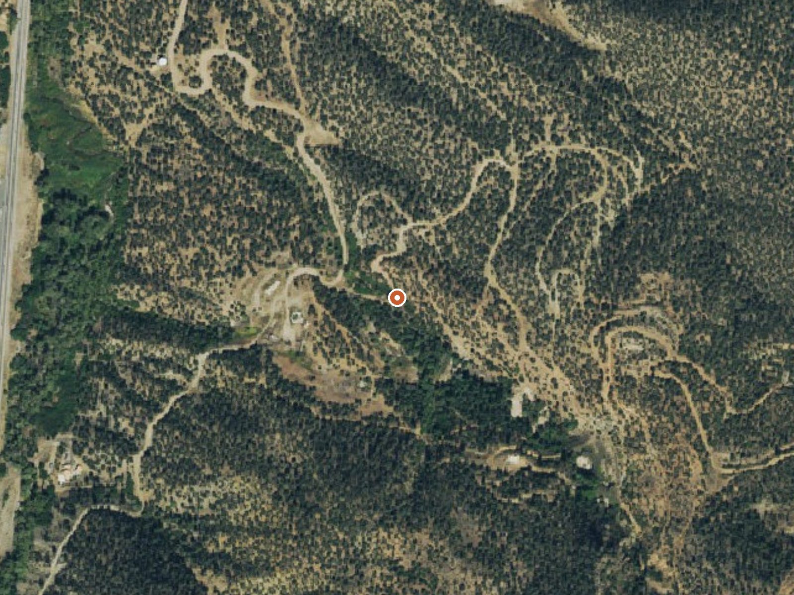 Aerial view of the ground around Poncha Hot Springs