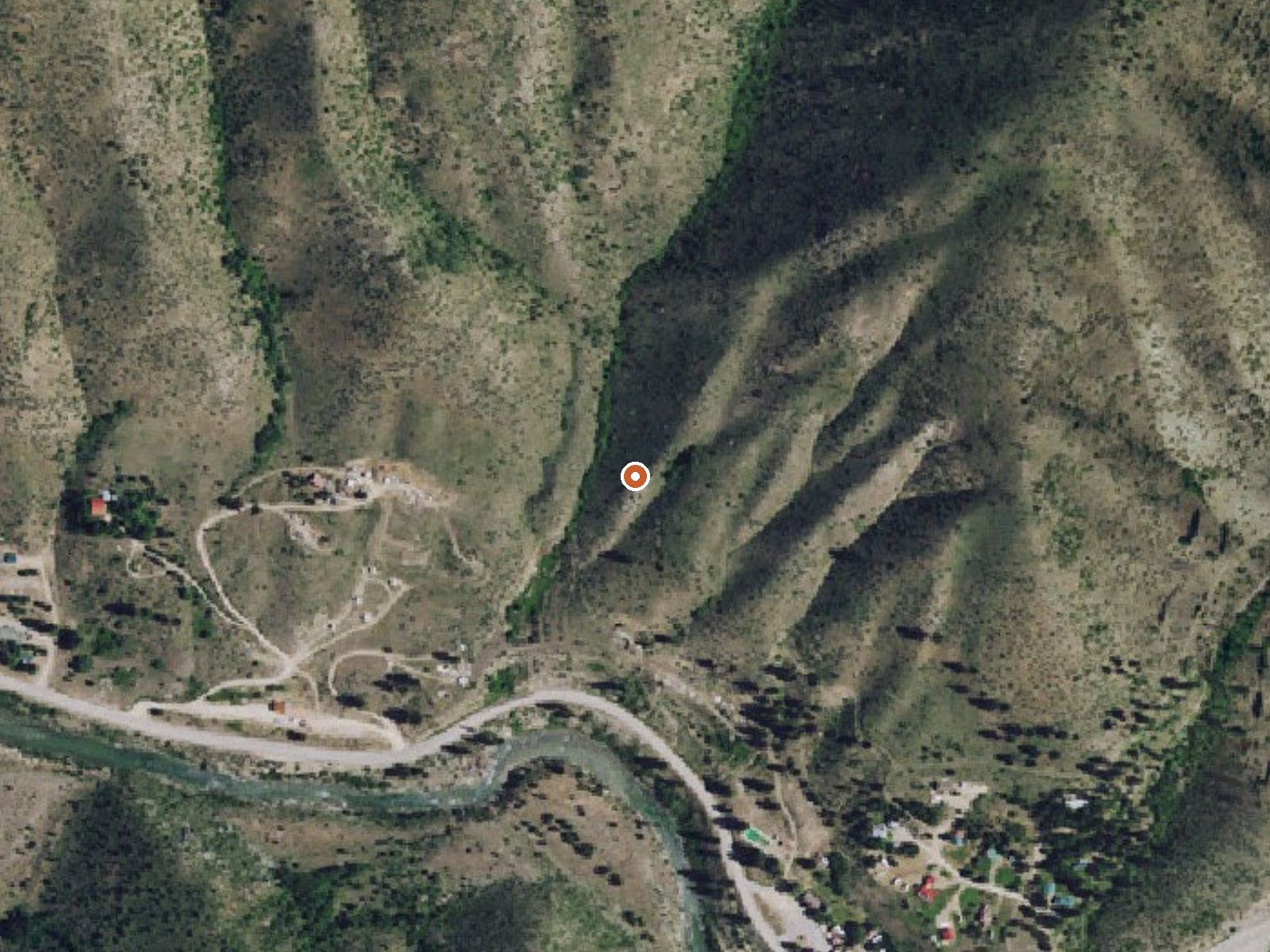 Aerial view of the ground around Haven Lodge Hot Spring