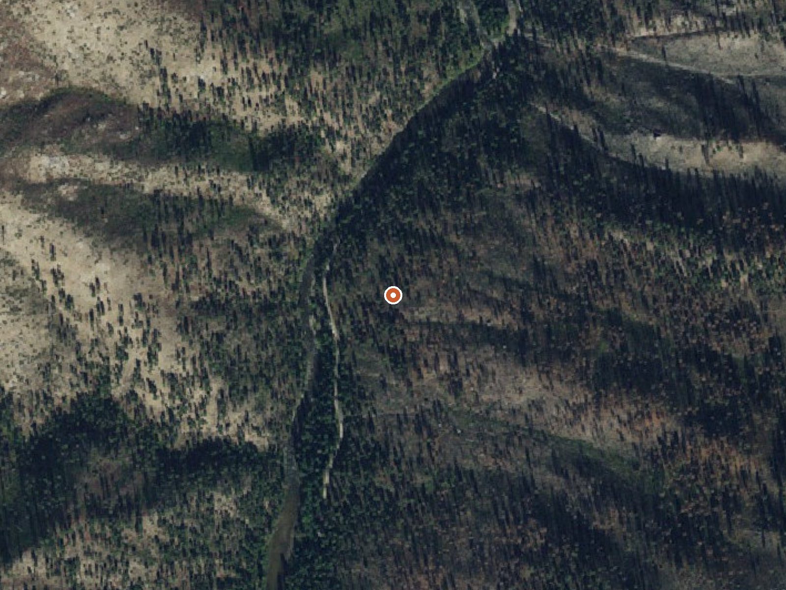 Aerial view of the ground around Holdover Hot Spring