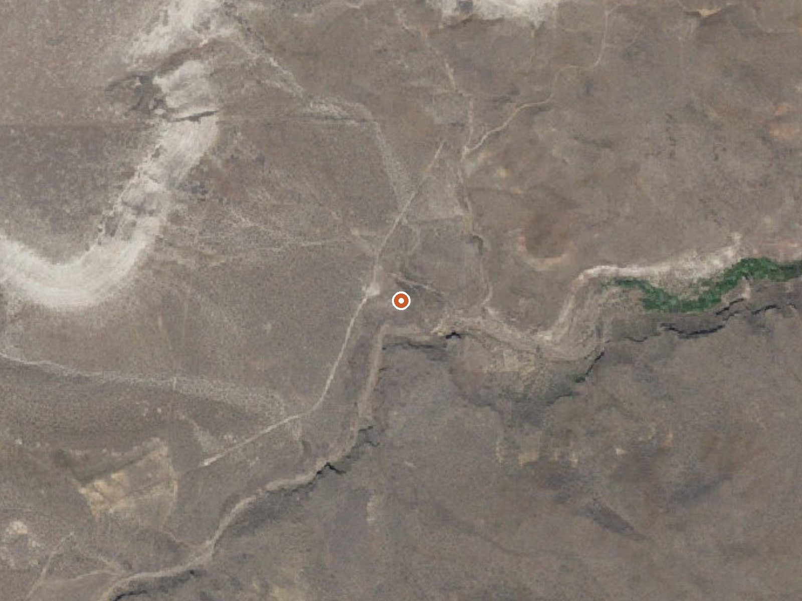Aerial view of the ground around Indian Bathtub Hot Springs