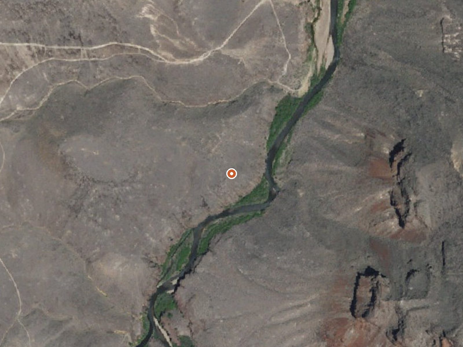 Aerial view of the ground around Indian Hot Springs