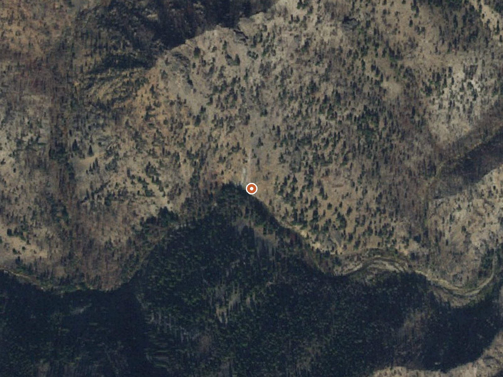 Aerial view of the ground around Kwiskwis Hot Spring
