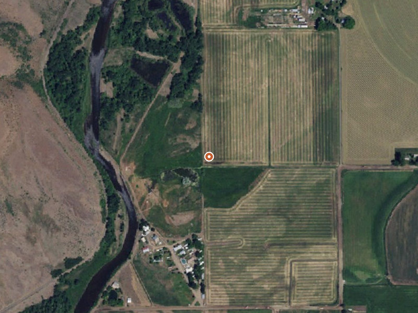 Aerial view of the ground around Lakey Hot Spring