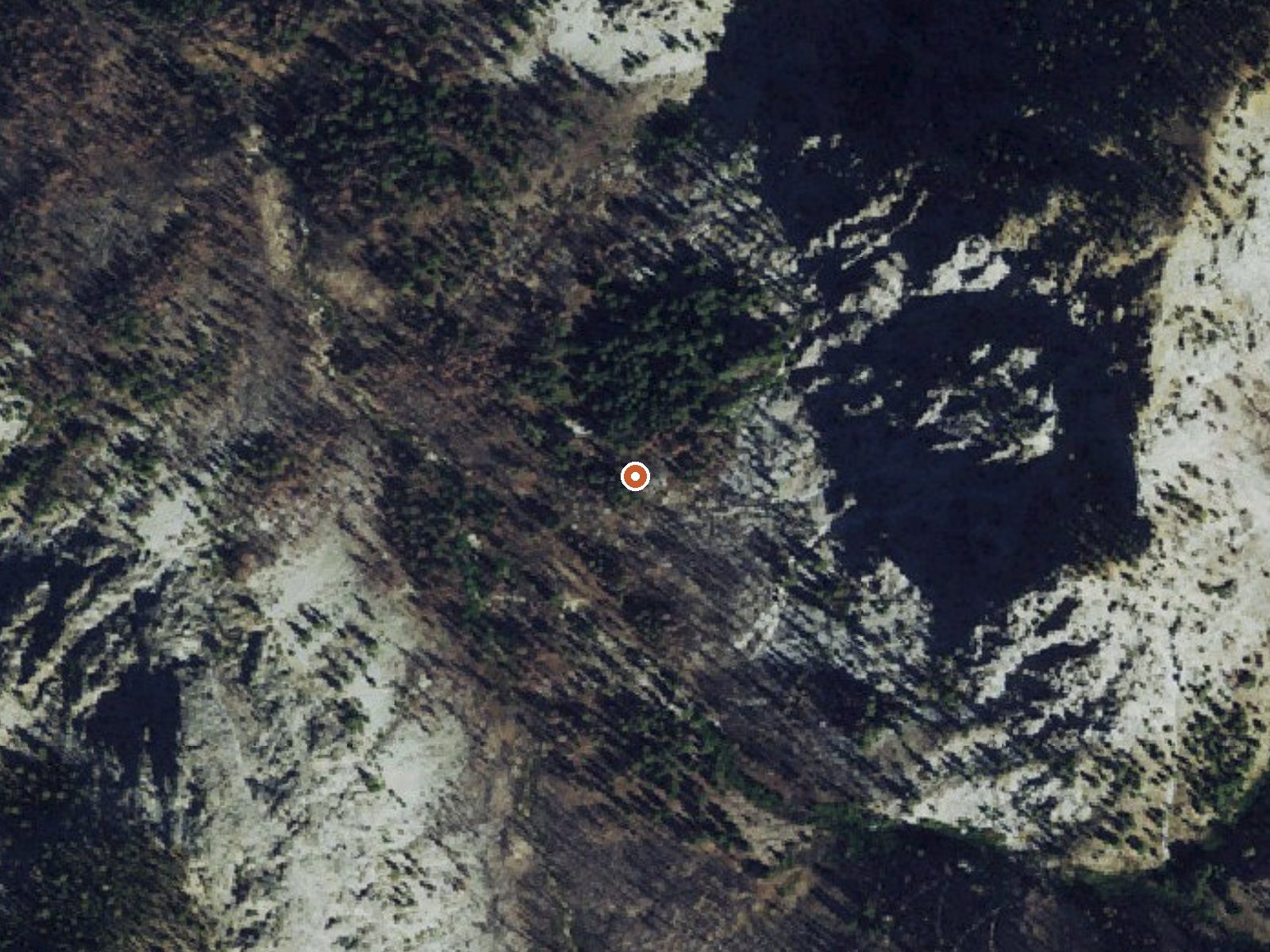 Aerial view of the ground around Leggit Creek Hot Spring