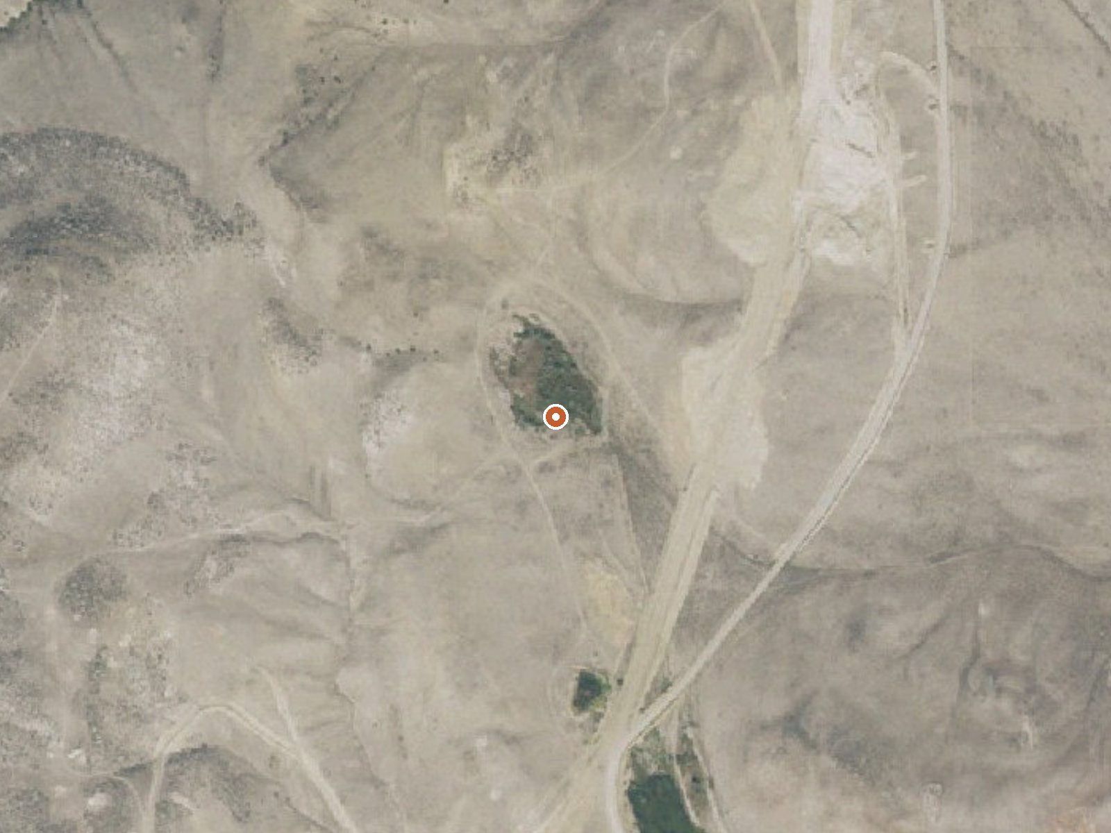 Aerial view of the ground around Lidy Hot Springs