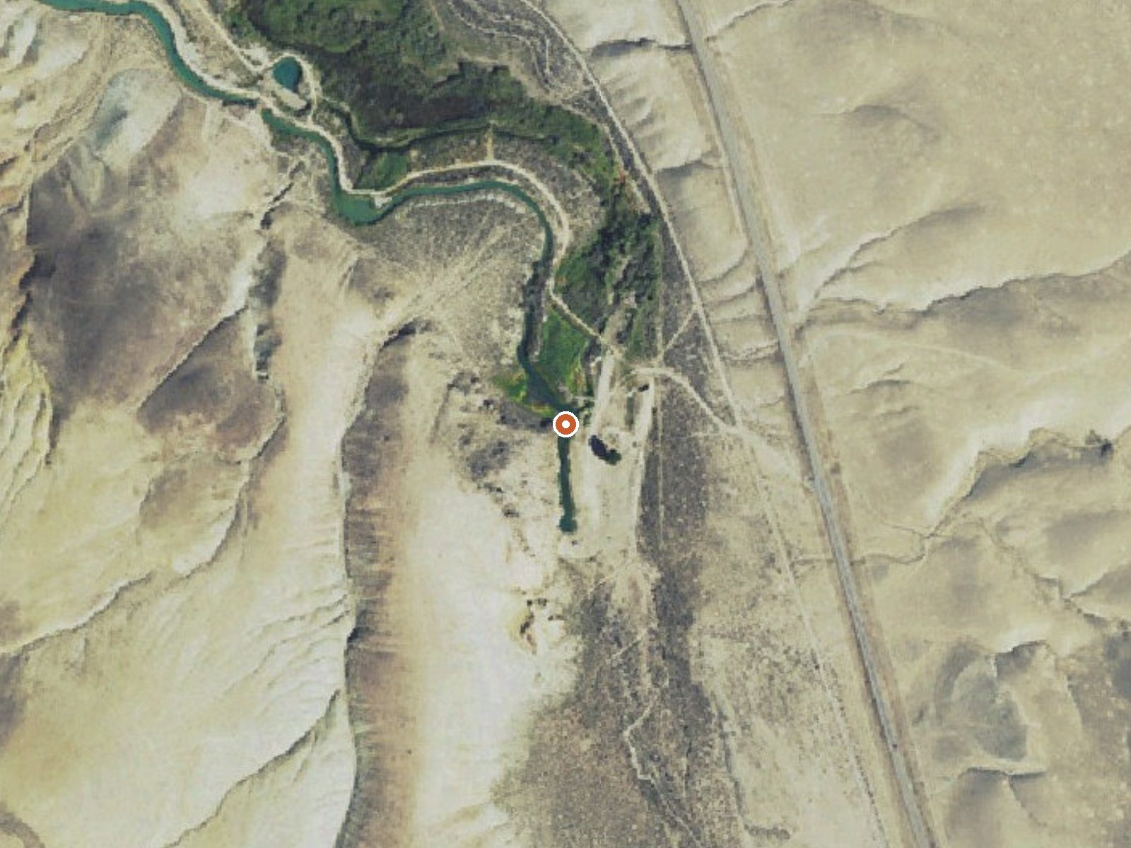 Aerial view of the ground around Little Antelope Flat Warm Spring
