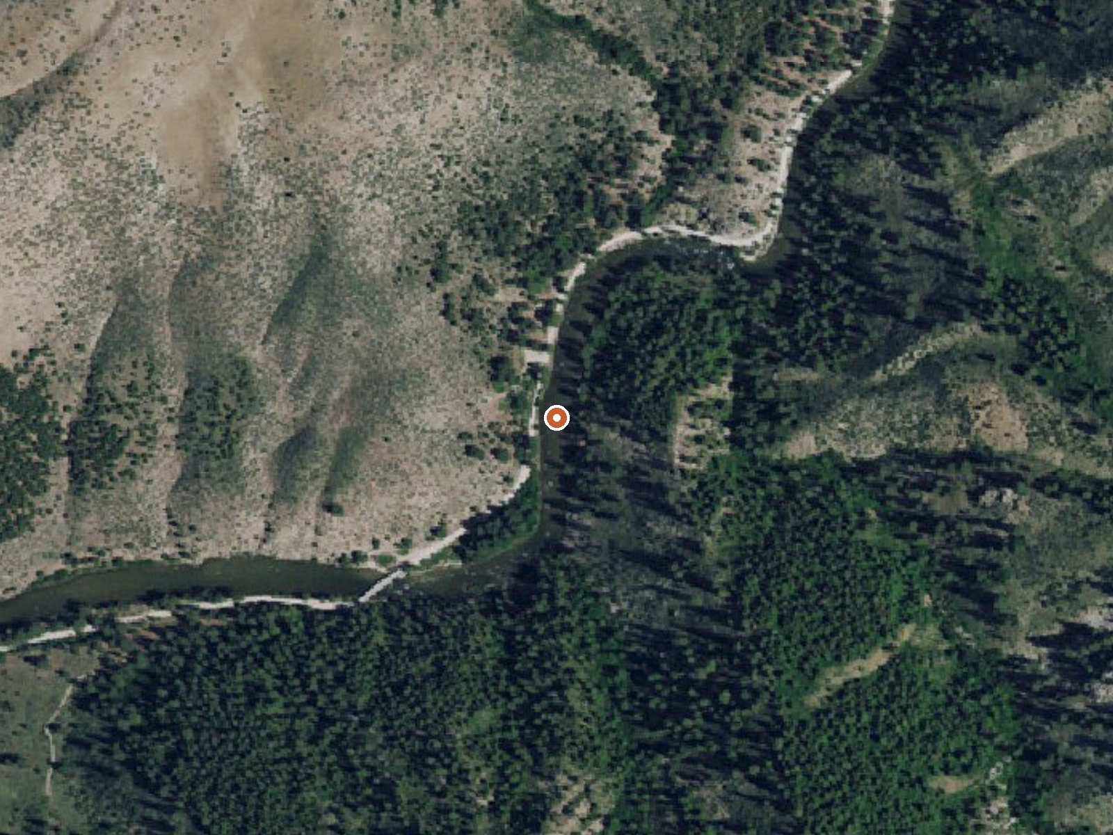 Aerial view of the ground around Loftus Hot Spring