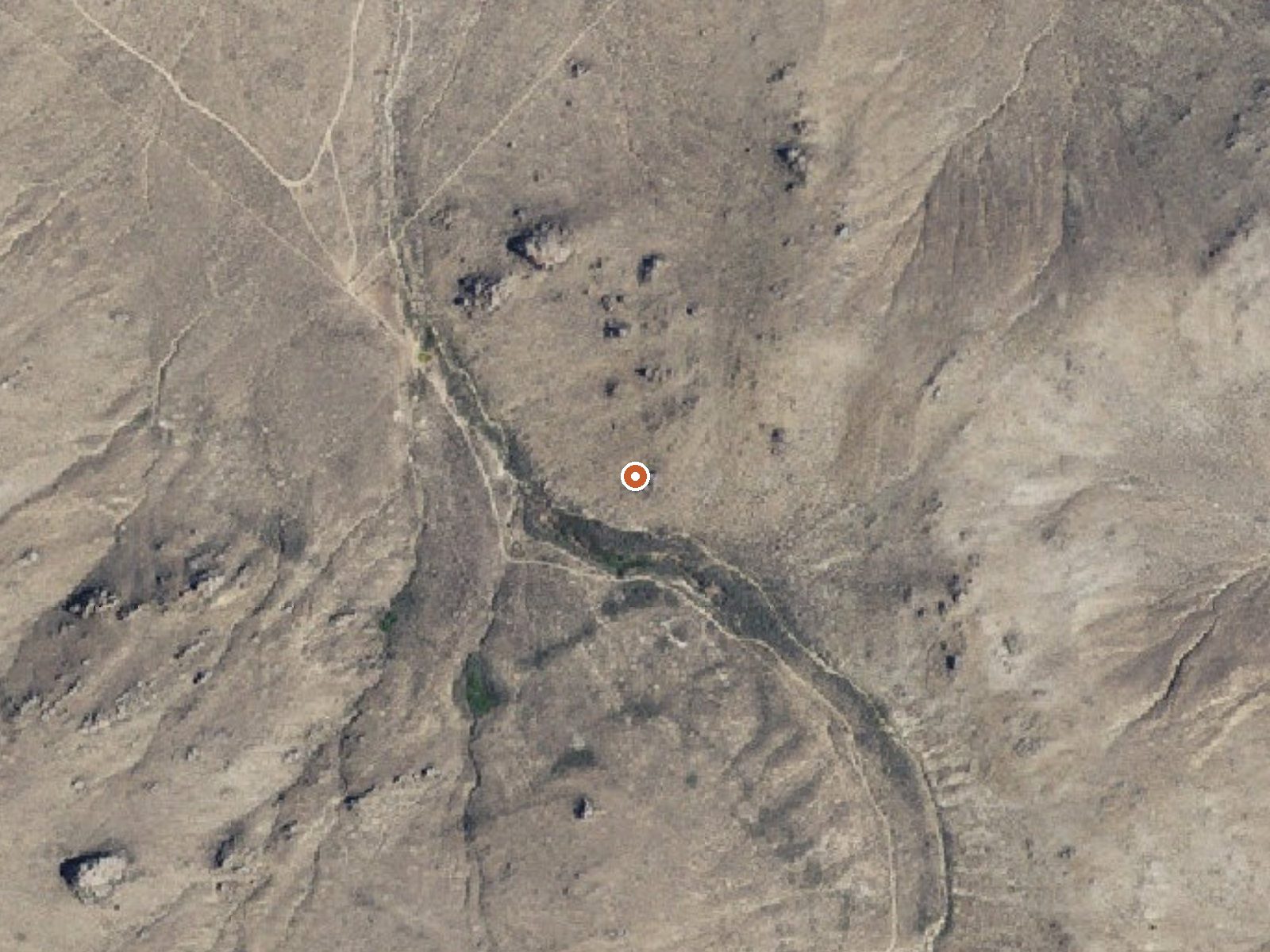 Aerial view of the ground around Lower Birch Spring