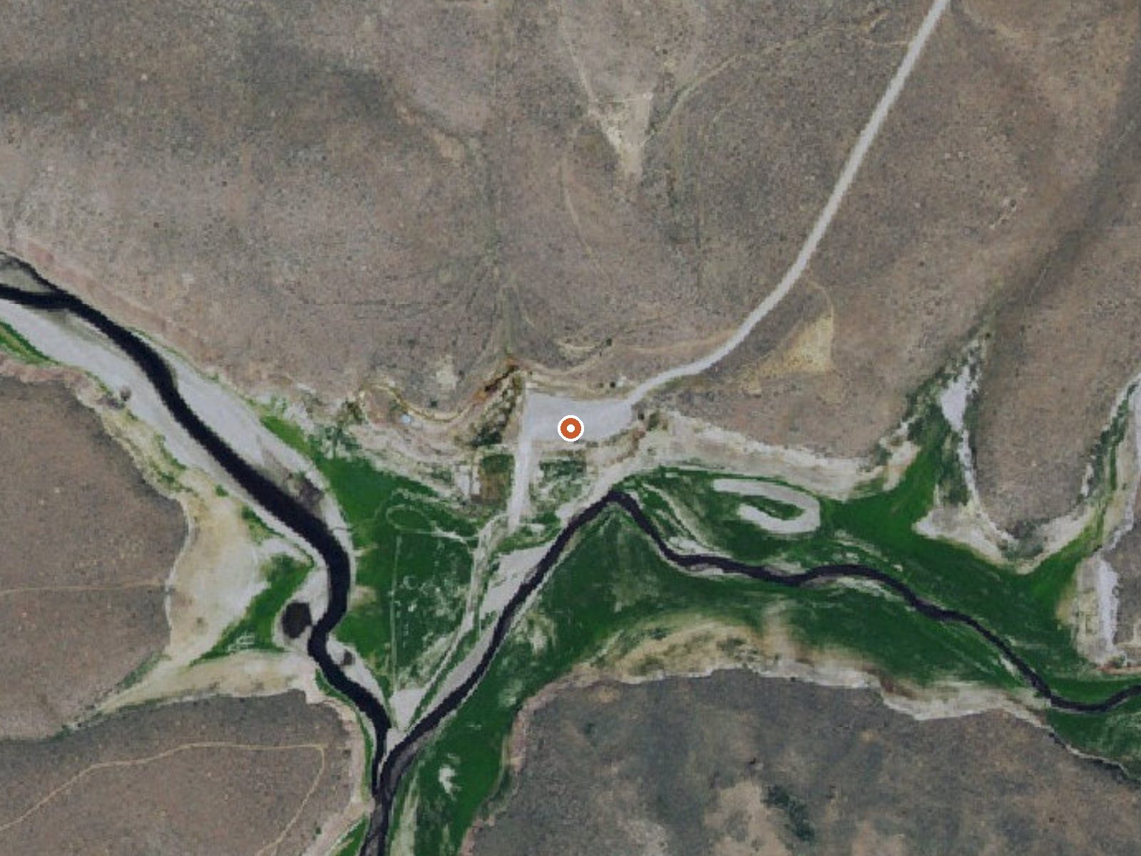 Aerial view of the ground around Magic Hot Springs