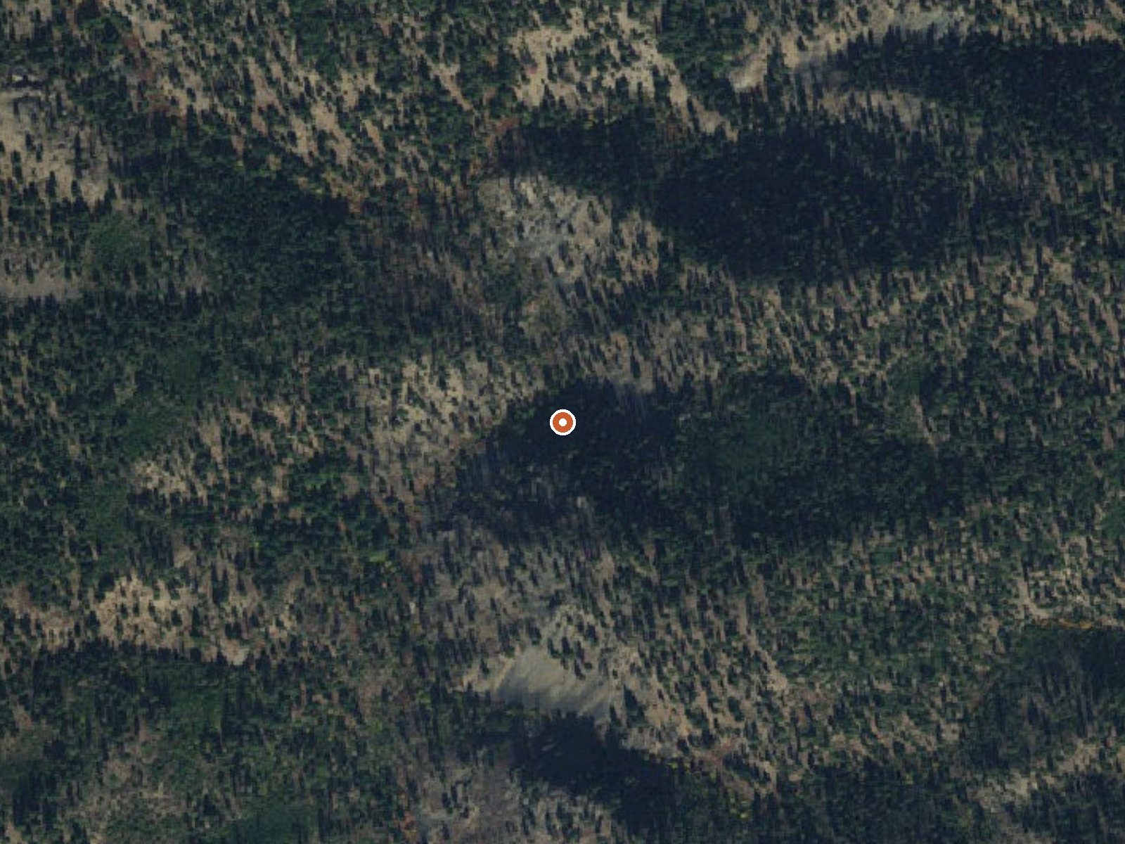 Aerial view of the ground around Middle Fork Indian Creek Hot Spring