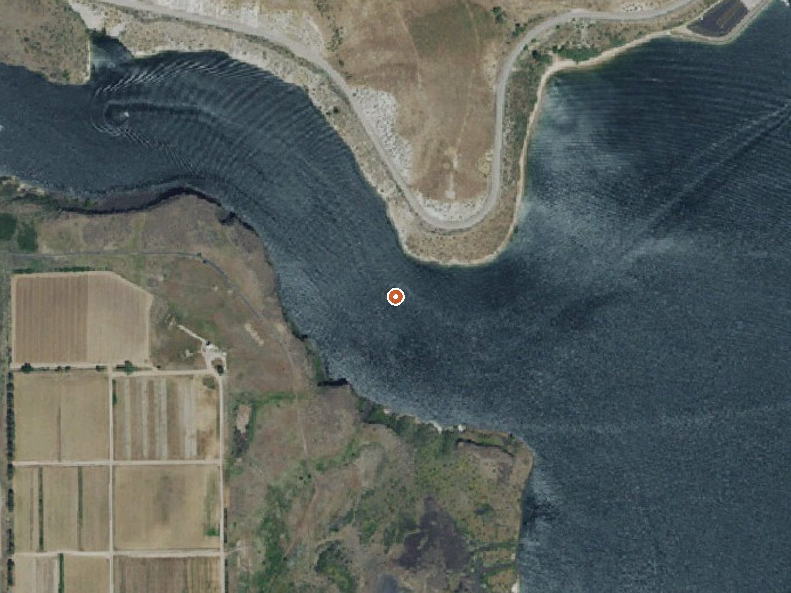 Aerial view of the ground around Mores Creek Hot Spring