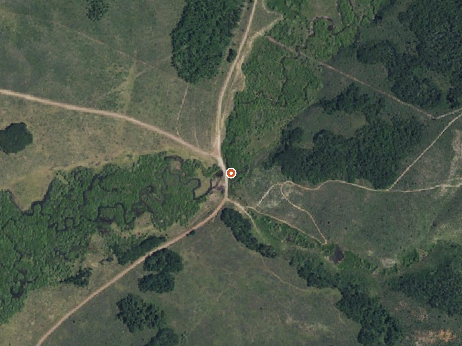 Aerial view of the ground around Brockman Creek Hot Spring
