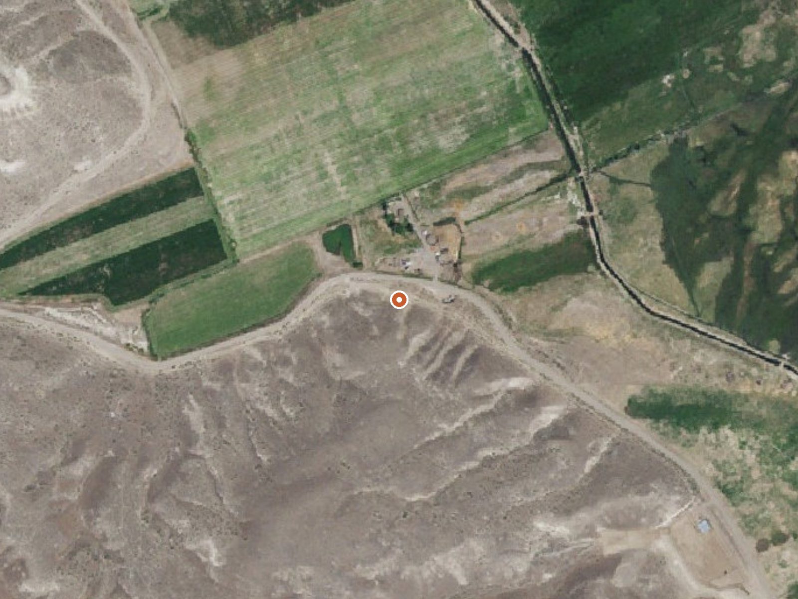 Aerial view of the ground around Bruneau Hot Spring