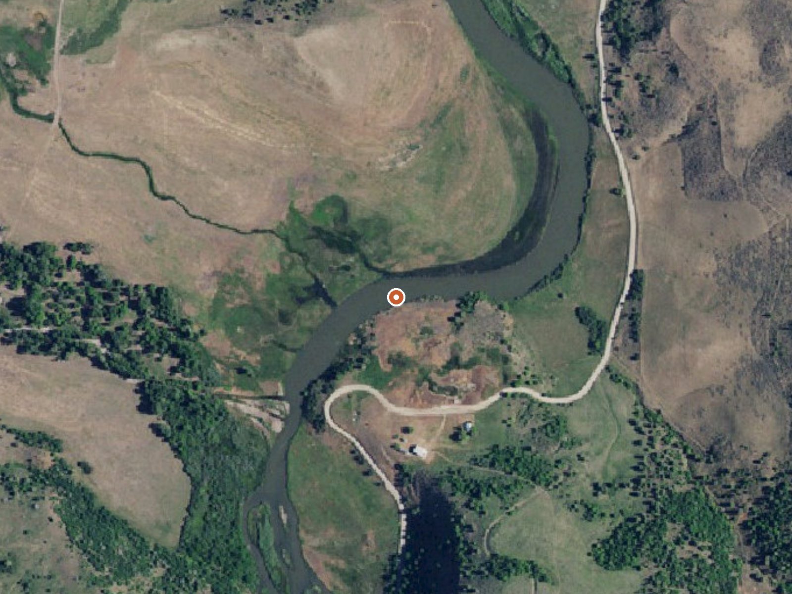 Aerial view of the ground around Cleveland Hot Springs