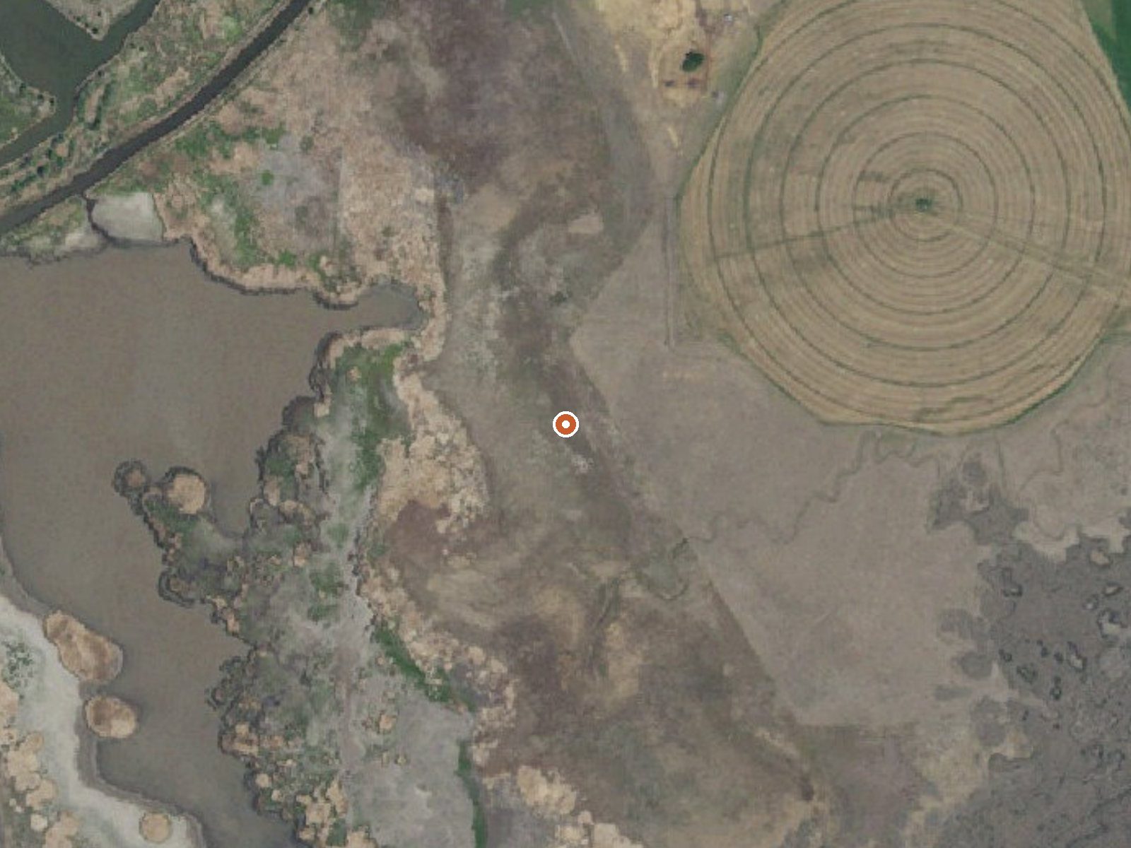 Aerial view of the ground around Condie Hot Springs