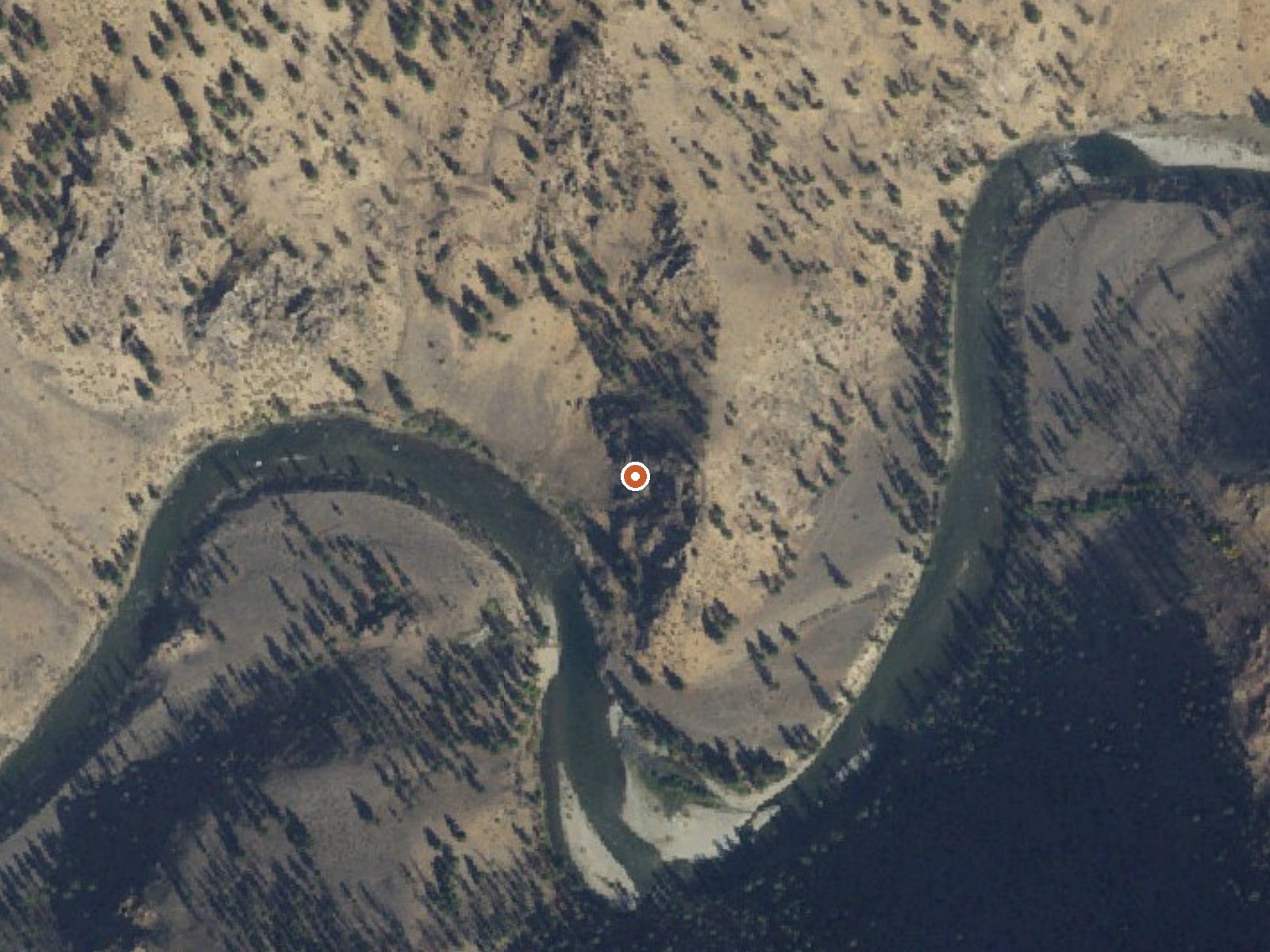 Aerial view of the ground around Cox Hot Springs