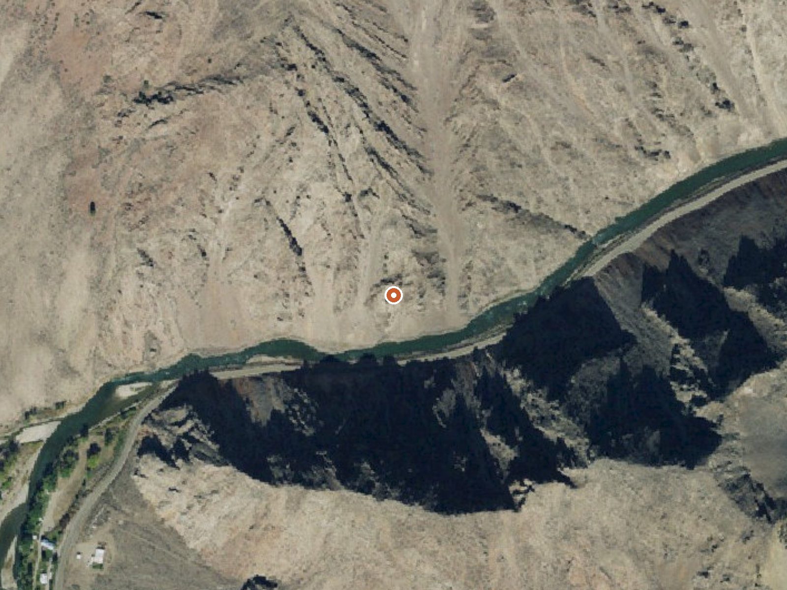 Aerial view of the ground around Cronks Canyon Hot Spring