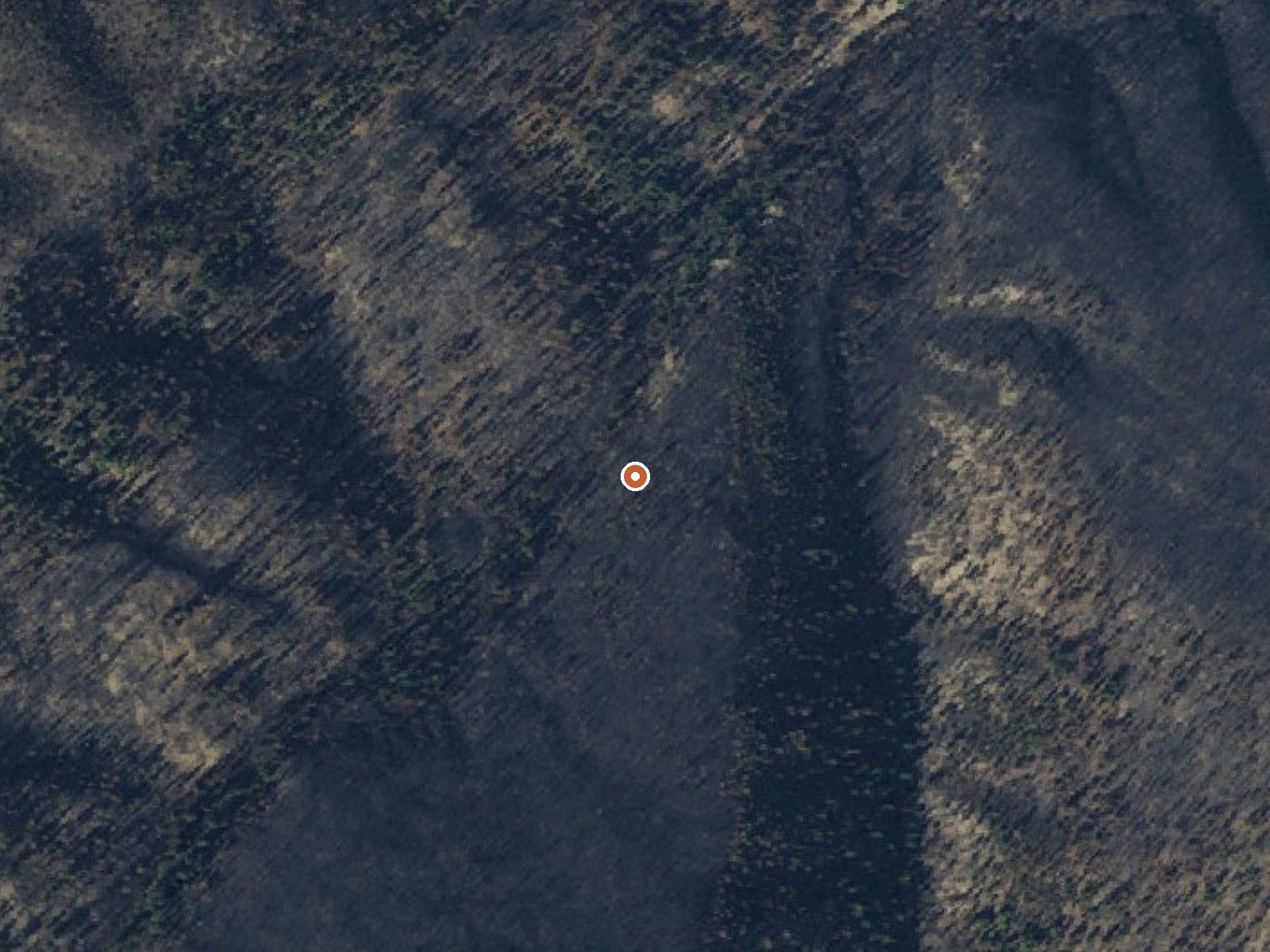 Aerial view of the ground around Dagger Creek Hot Spring