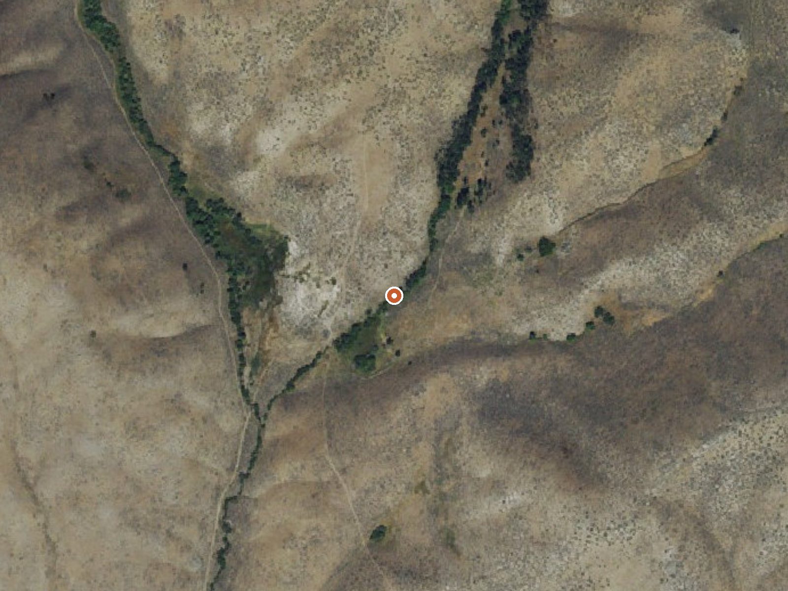 Aerial view of the ground around Elk Creek Hot Spring