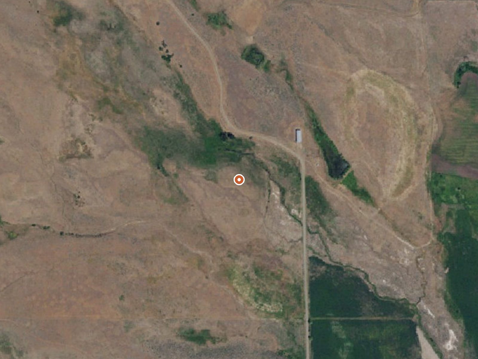 Aerial view of the ground around Fairchild Hot Spring