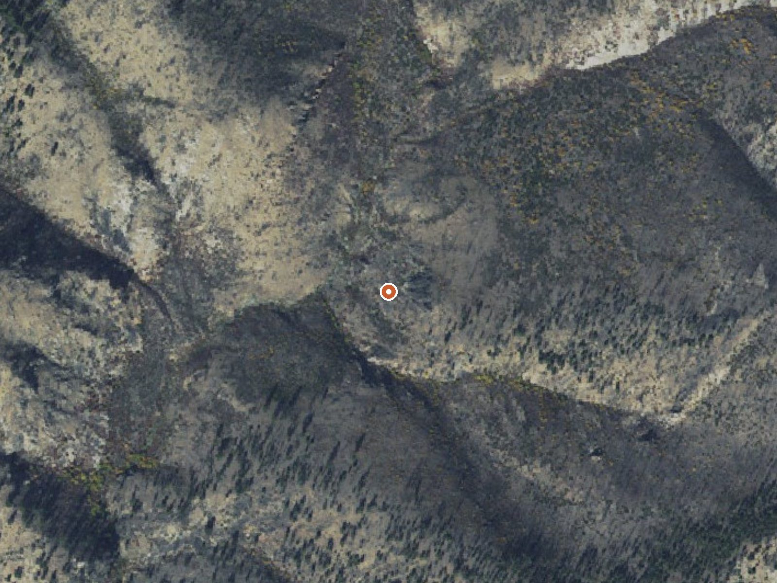 Aerial view of the ground around Forge Creek Hot Springs