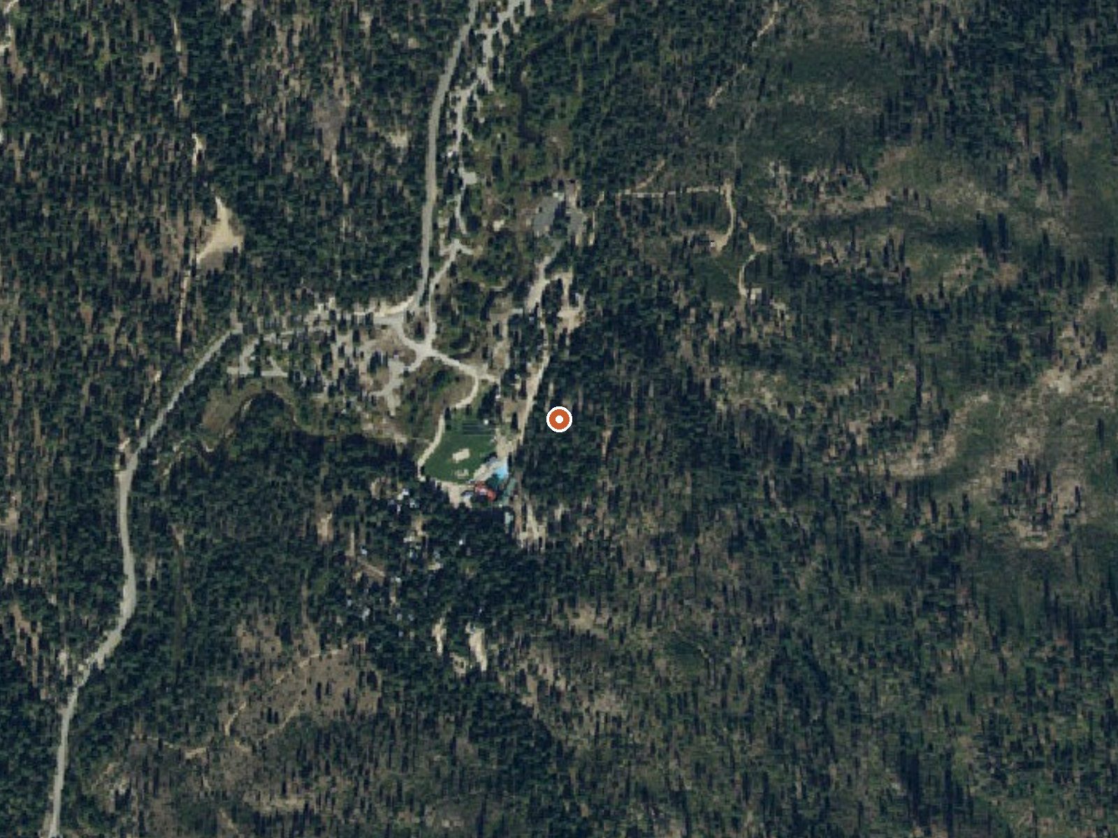 Aerial view of the ground around Silver Creek Hot Spring
