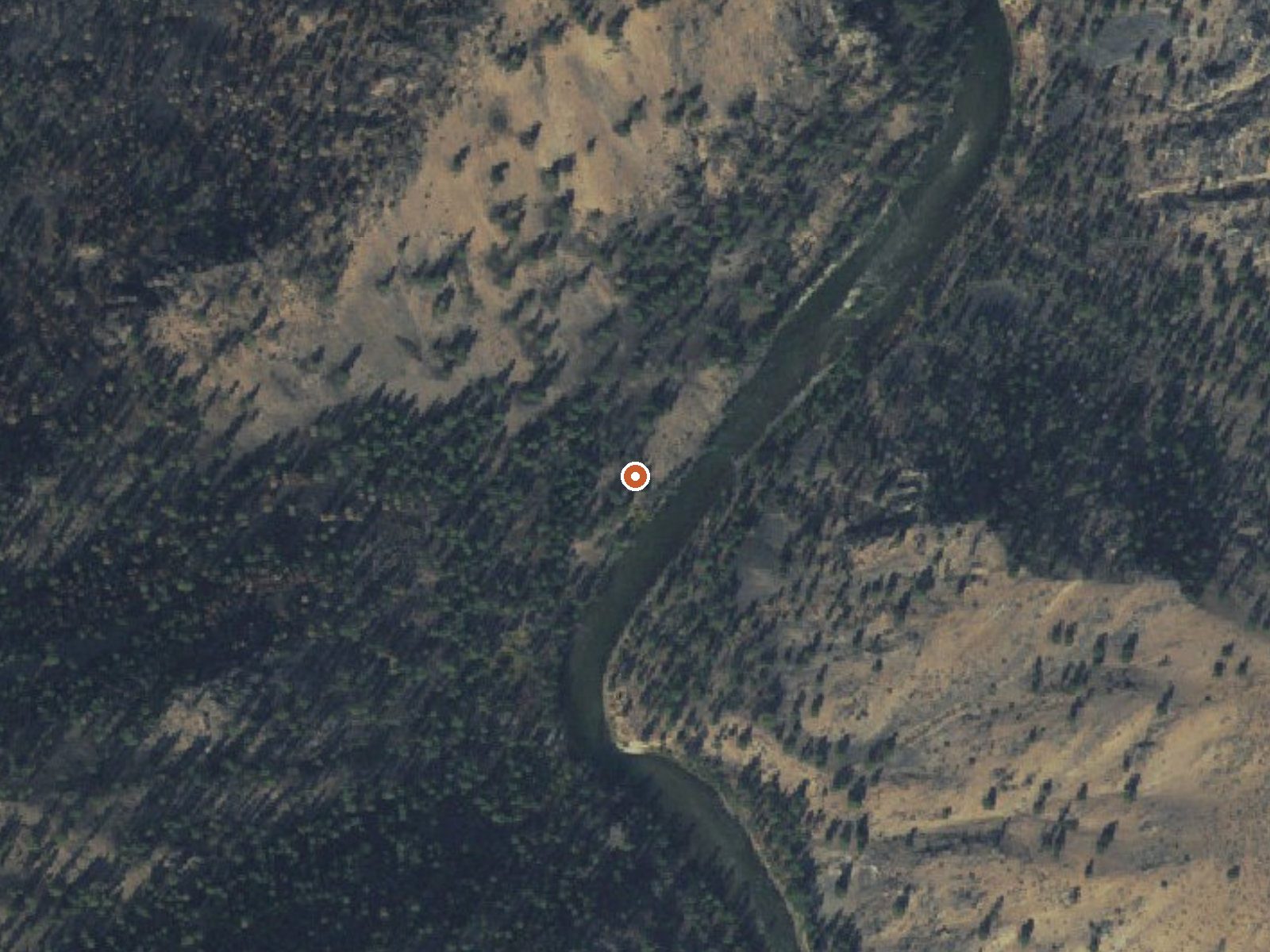 Aerial view of the ground around Sunflower Flat Hot Spring