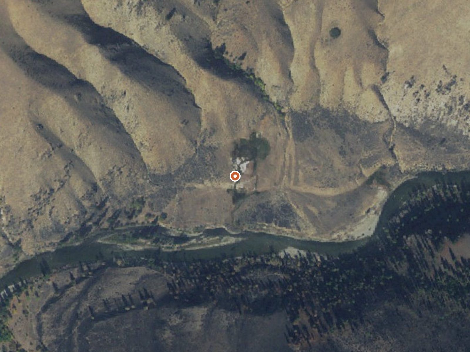 Aerial view of the ground around Sunflower Hot Springs