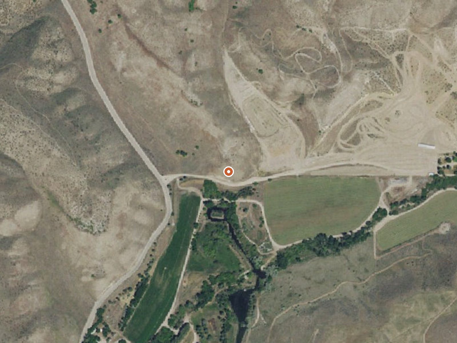 Aerial view of the ground around Terteling Hot Springs