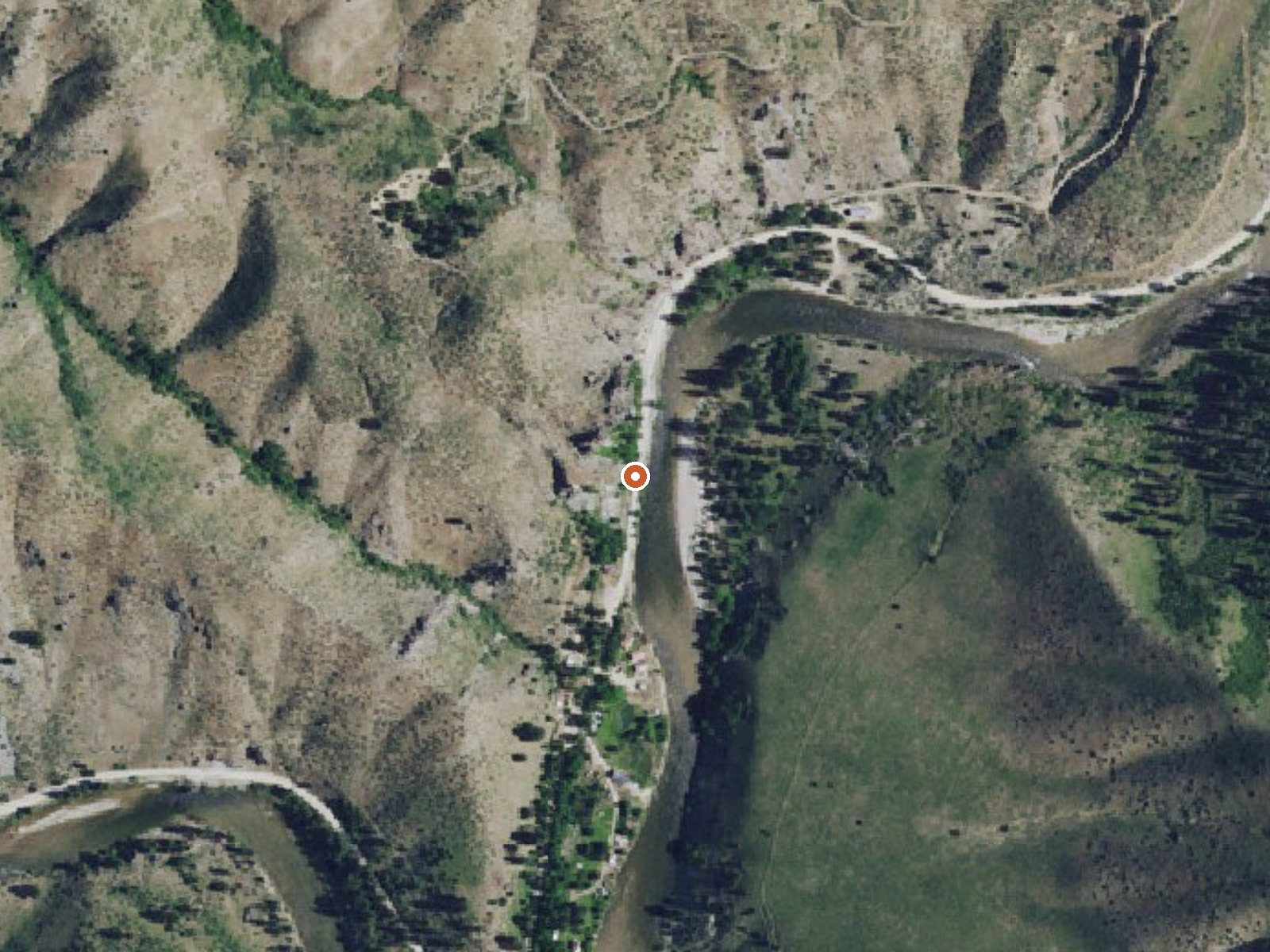 Aerial view of the ground around Twin Springs