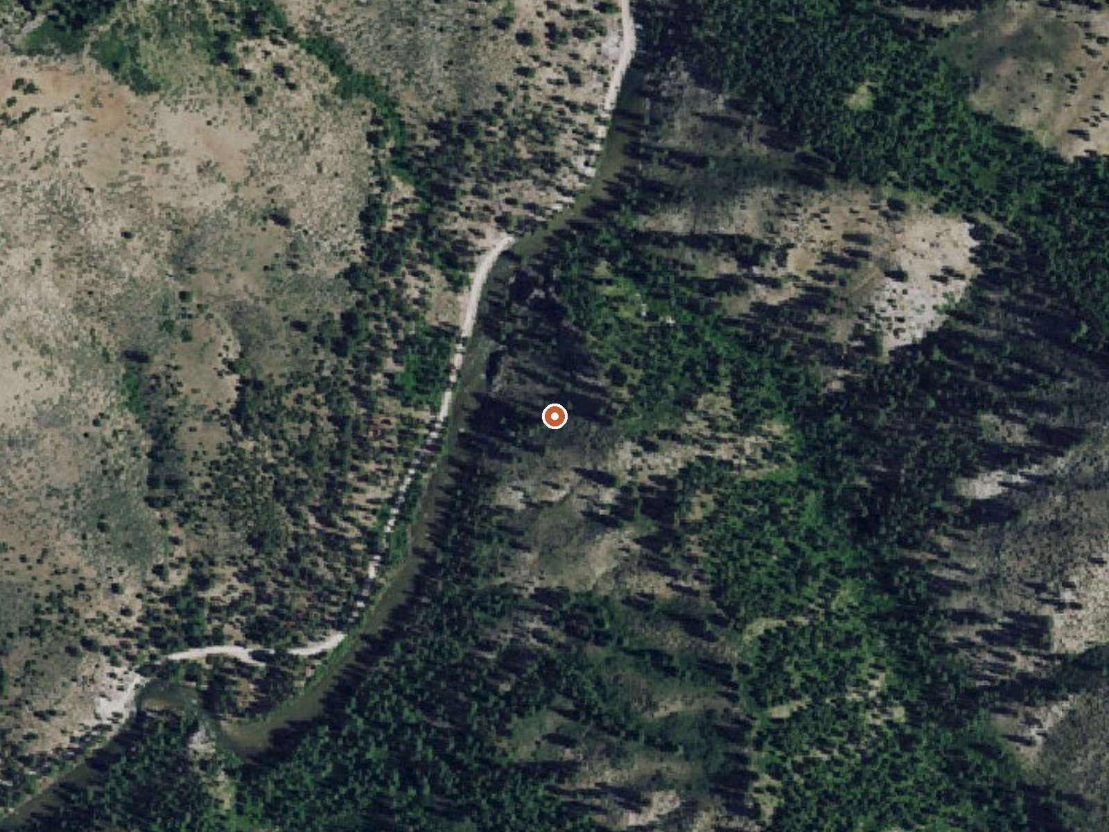 Aerial view of the ground around Vaughn Hot Spring