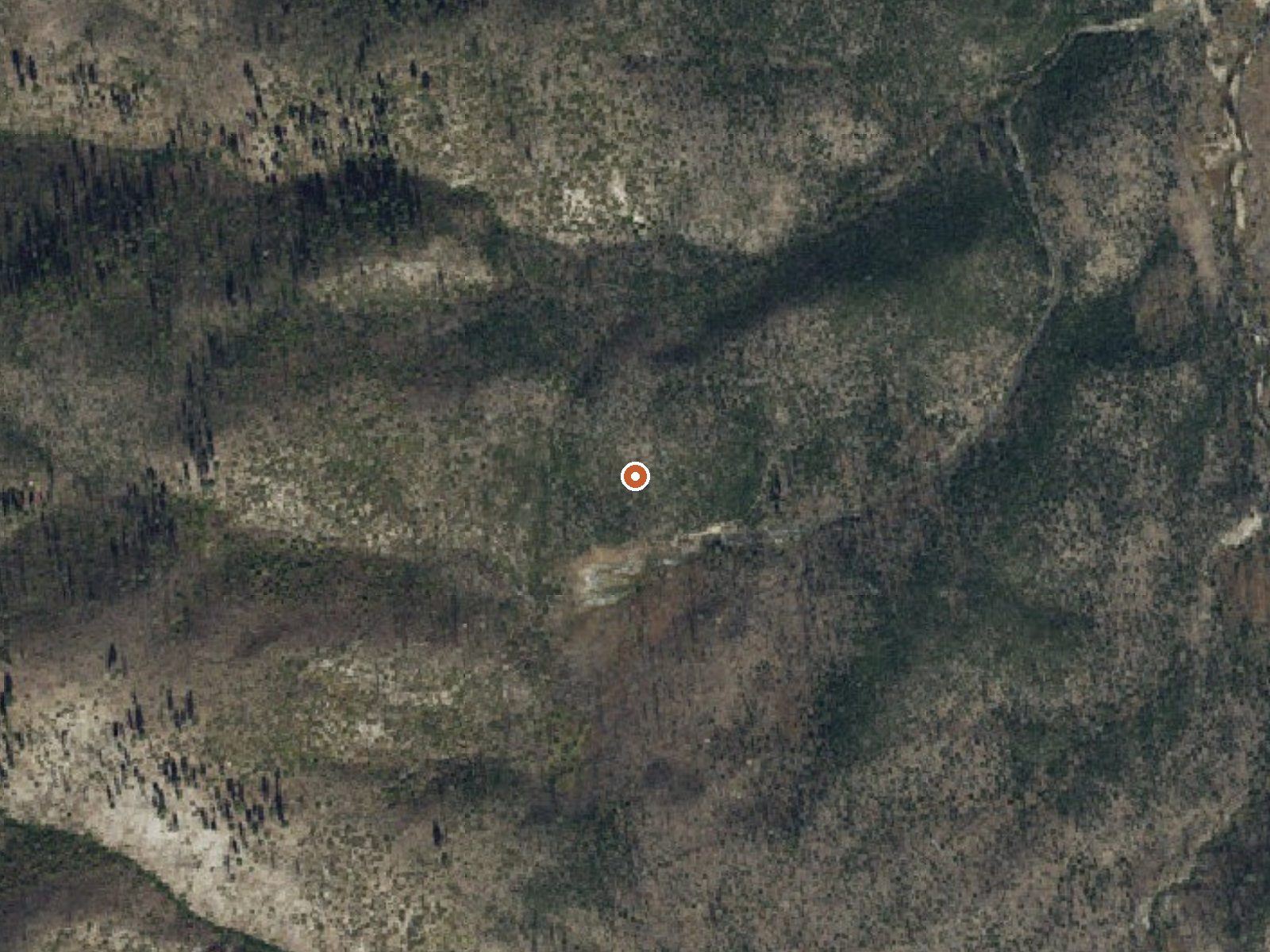 Aerial view of the ground around Vulcan Hot Springs