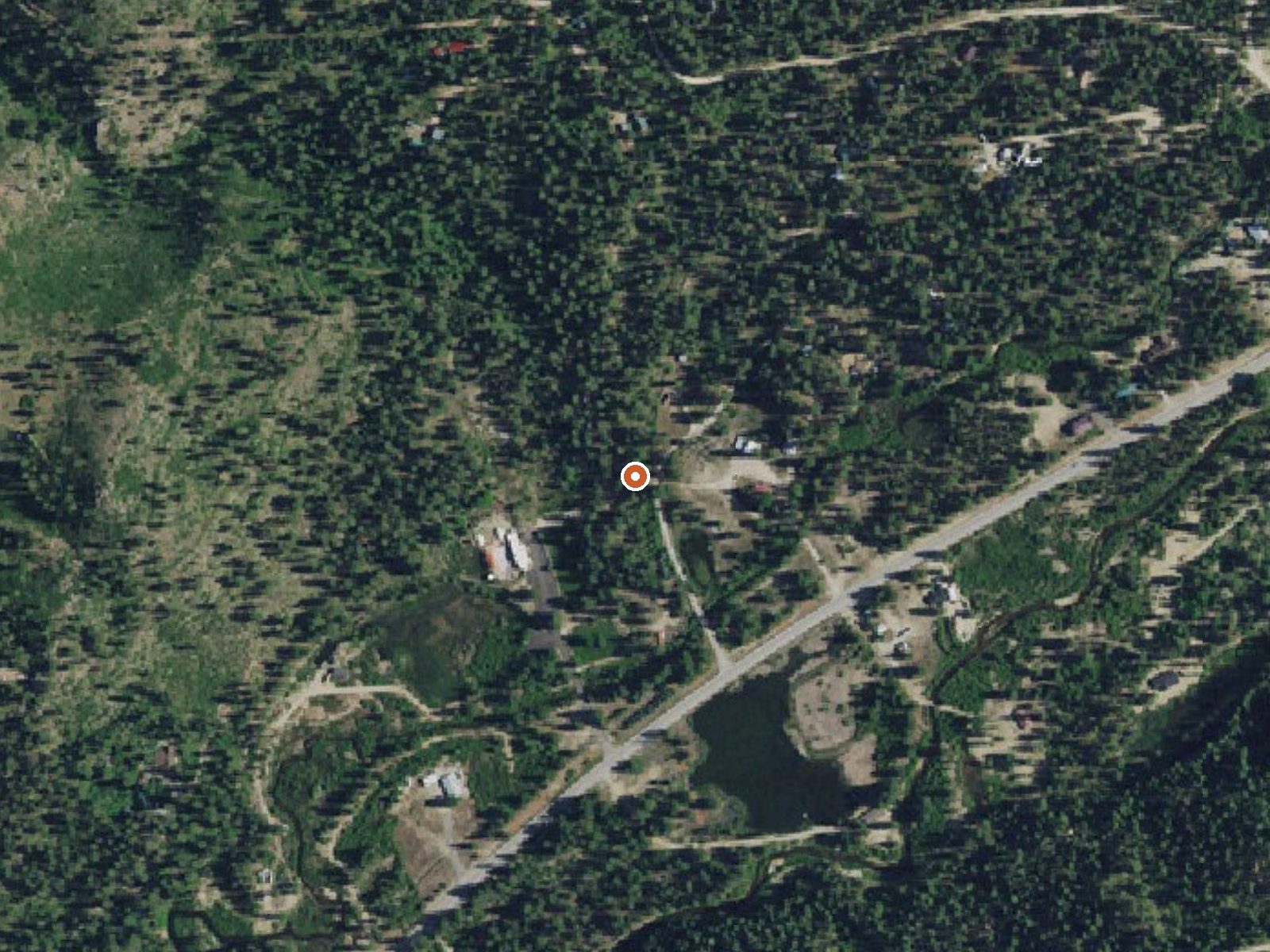 Aerial view of the ground around Warm Springs