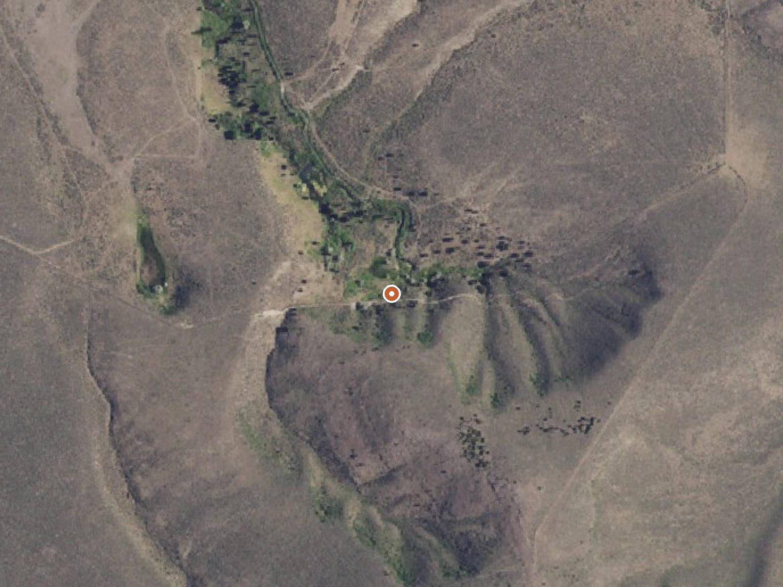 Aerial view of the ground around Yandell Springs