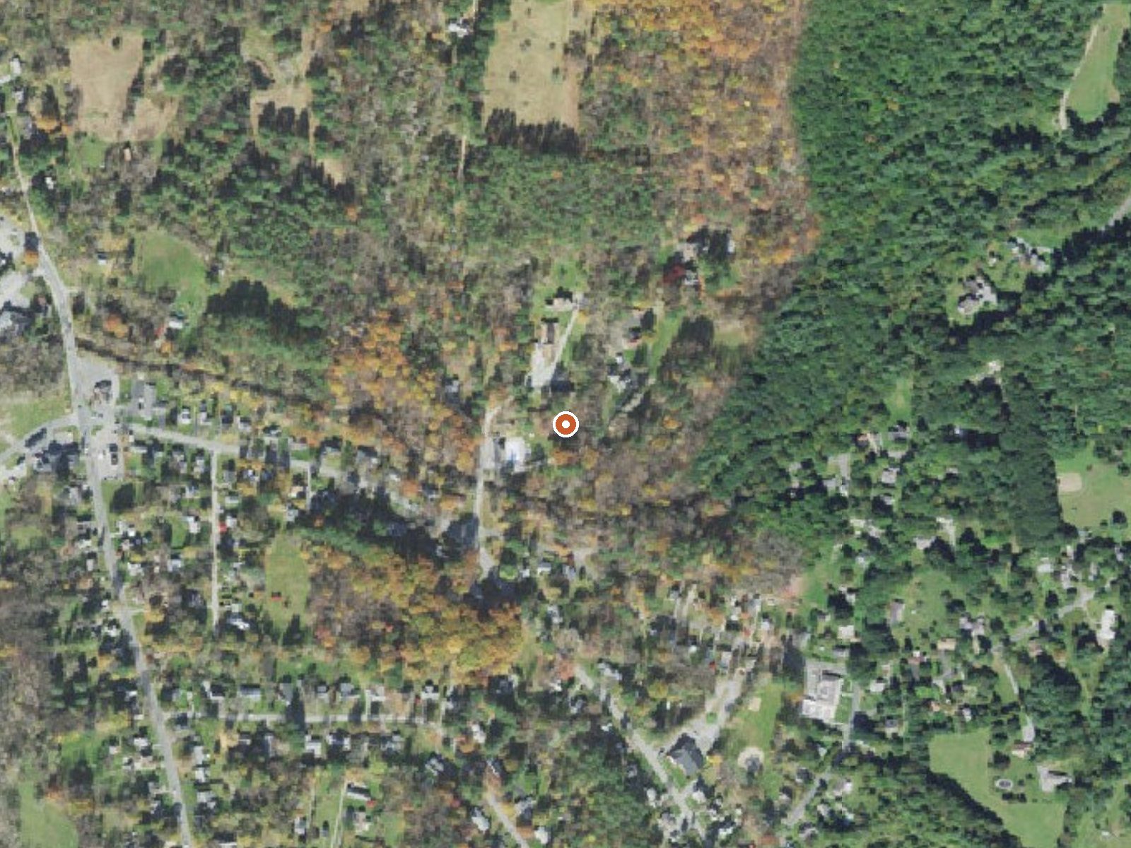 Aerial view of the ground around Sand Spring