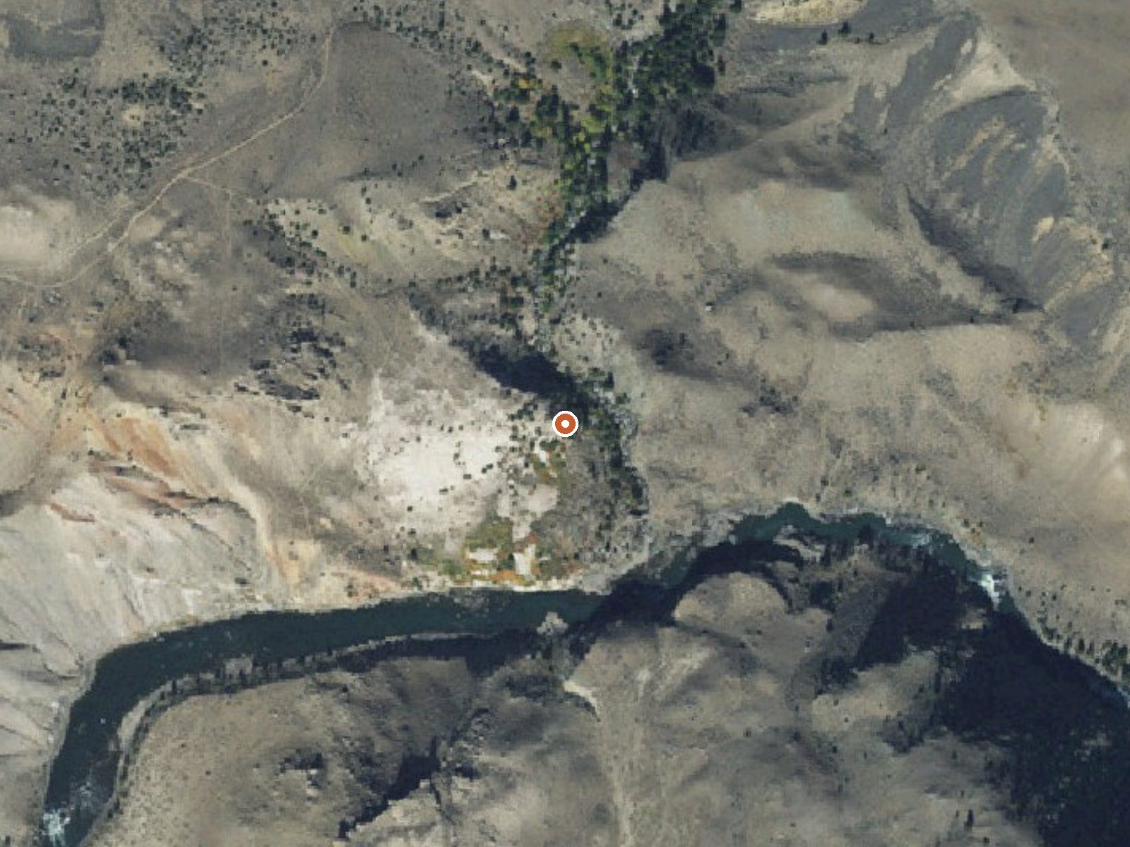 Aerial view of the ground around Bear Creek Springs