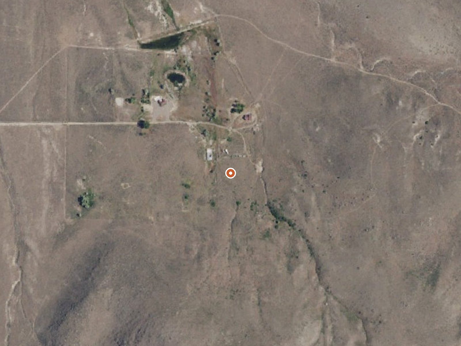 Aerial view of the ground around Oakley Hot Spring